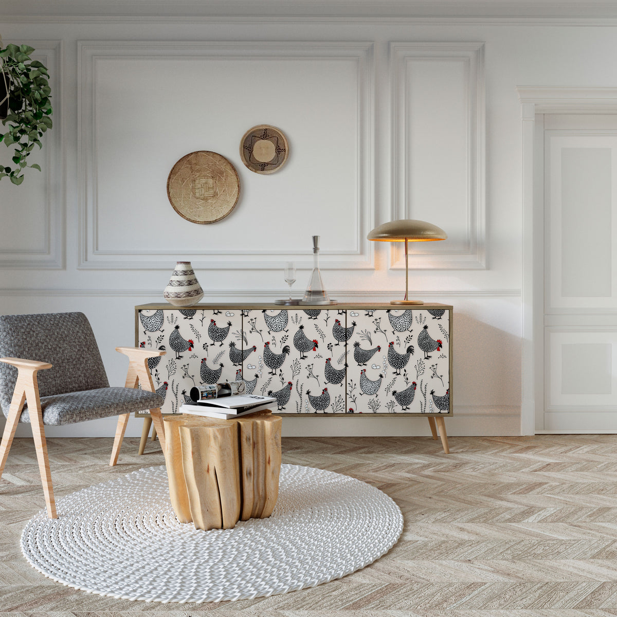 HAPPY HENS 3-türiges Sideboard