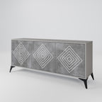 POLYGONAL ARTISTRY Sideboard mit 3 Türen in Grau