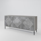 POLYGONAL ARTISTRY Sideboard mit 3 Türen in Grau