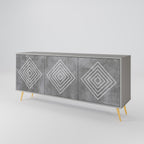 POLYGONAL ARTISTRY Sideboard mit 3 Türen in Grau
