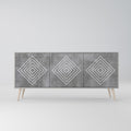 POLYGONAL ARTISTRY Sideboard mit 3 Türen in Grau
