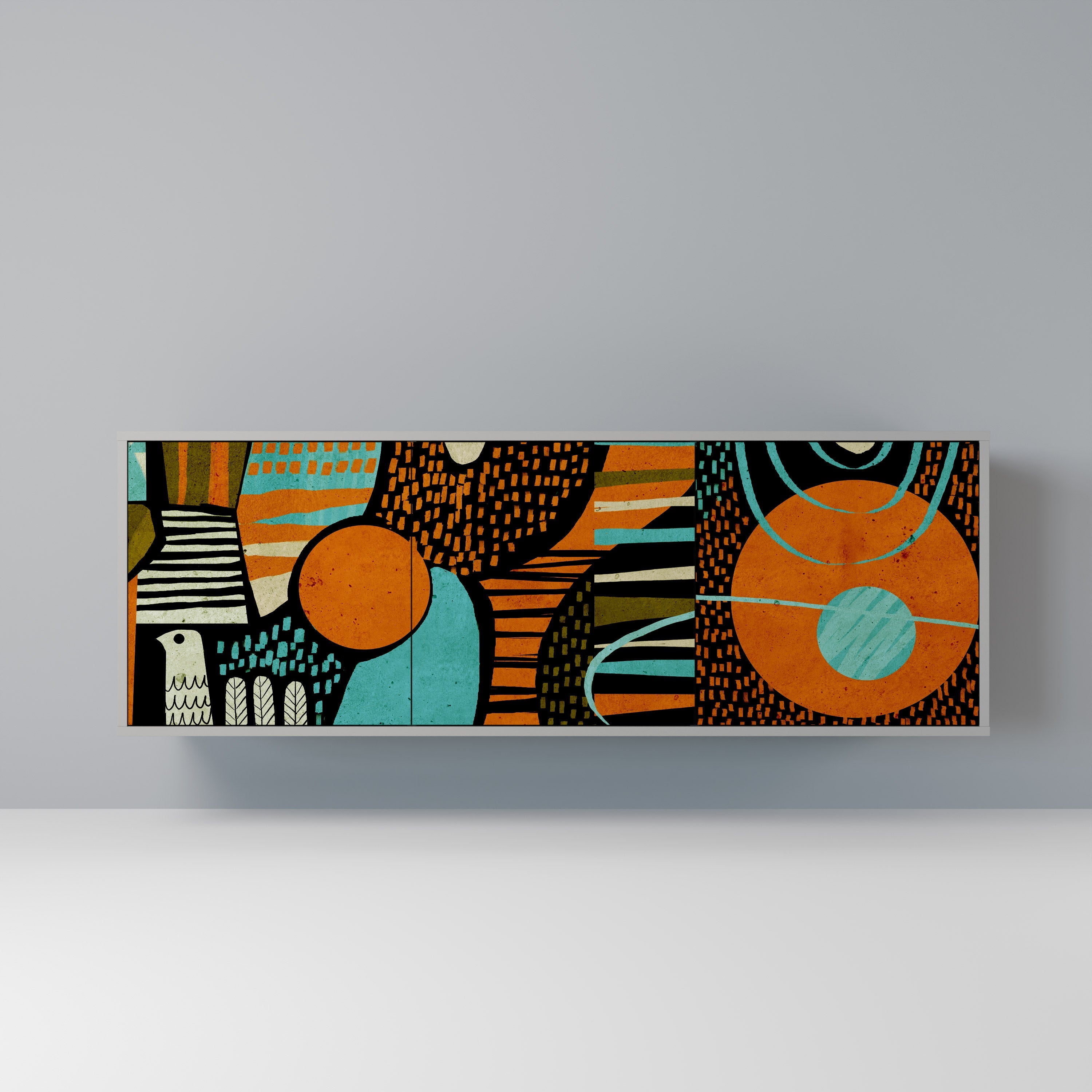 GEODE GLIMMER Sideboard mit 3 Türen in Grau