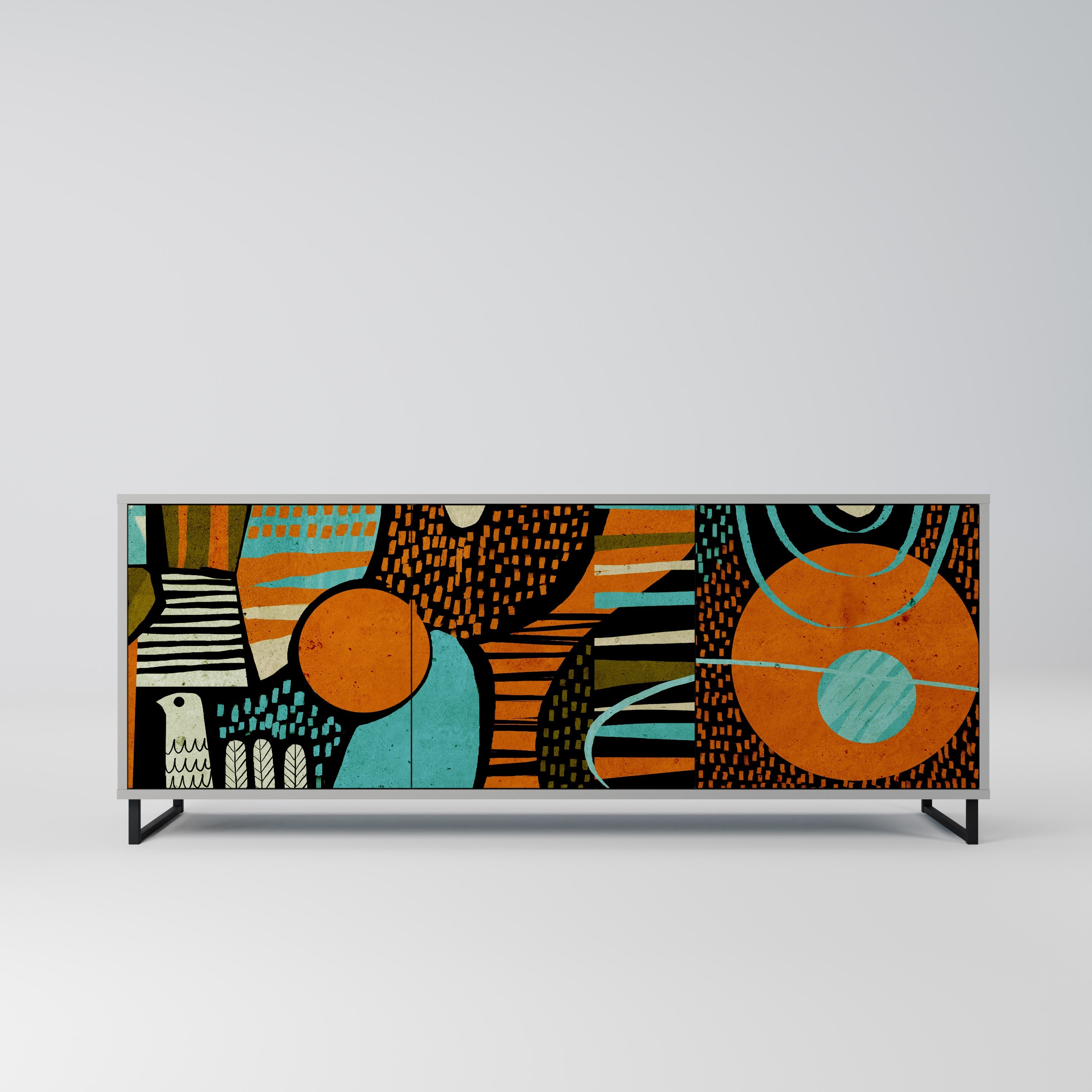 GEODE GLIMMER Sideboard mit 3 Türen in Grau