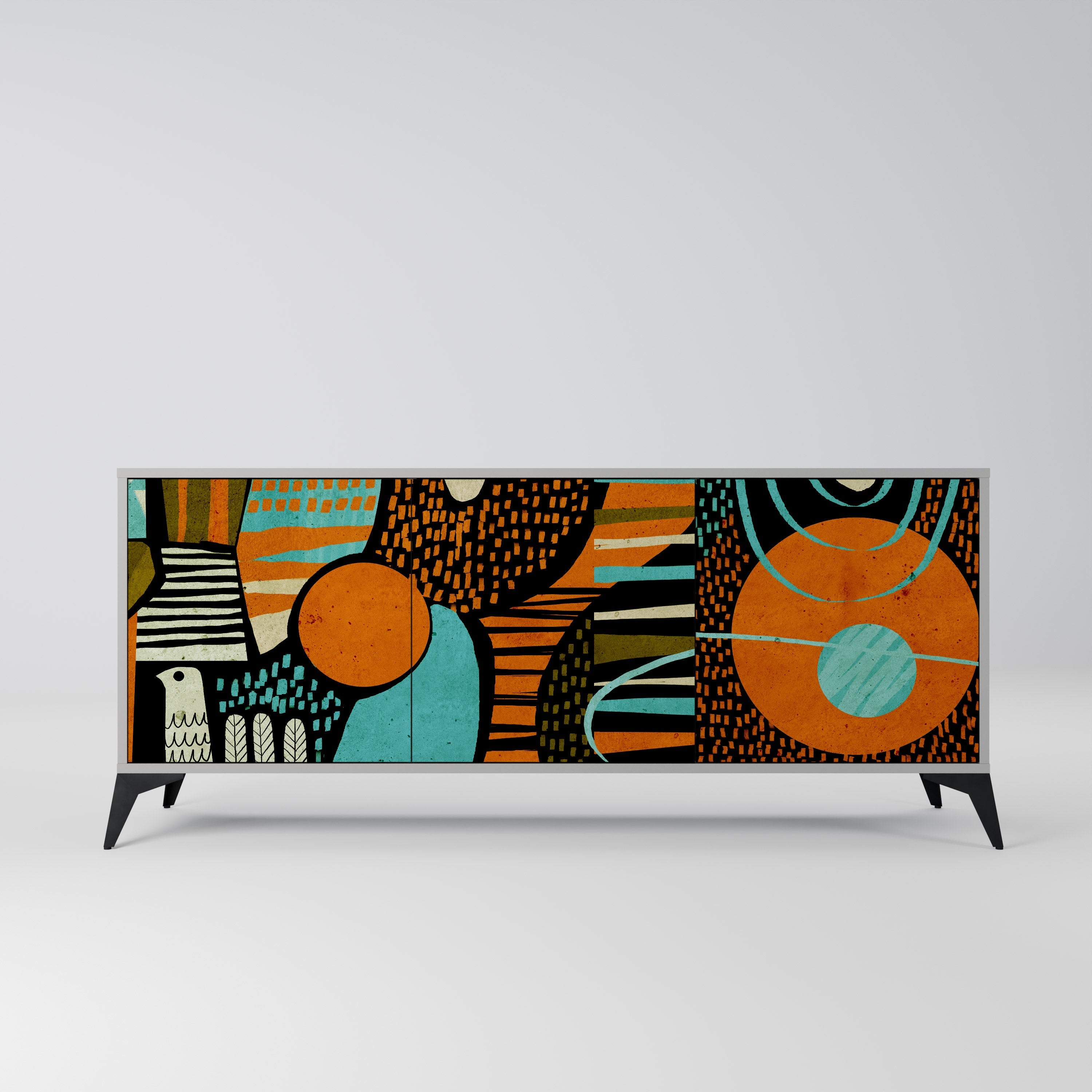 GEODE GLIMMER Sideboard mit 3 Türen in Grau