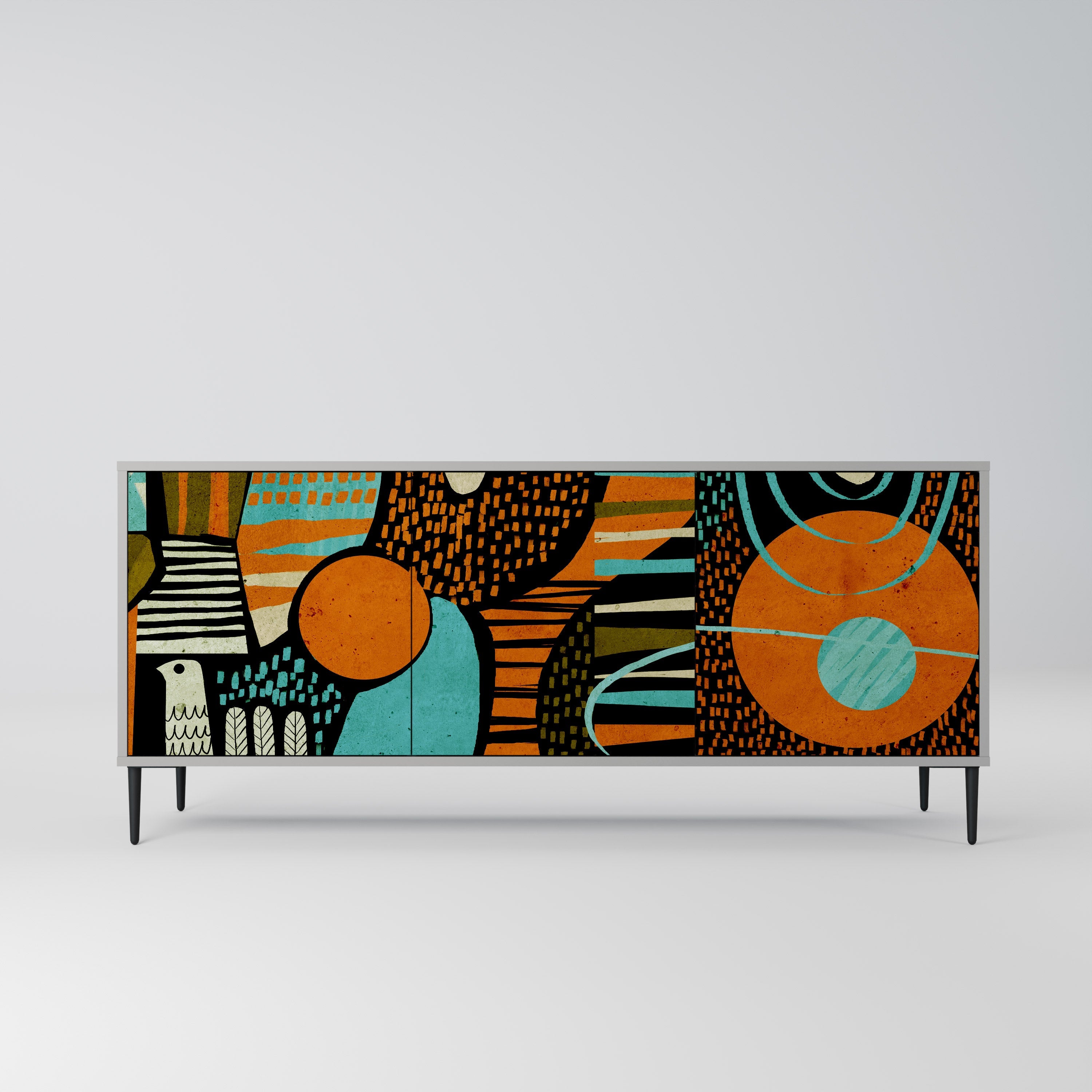 GEODE GLIMMER Sideboard mit 3 Türen in Grau