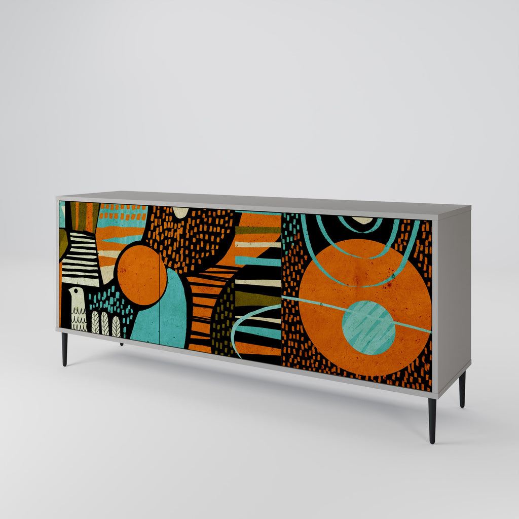 GEODE GLIMMER Sideboard mit 3 Türen in Grau