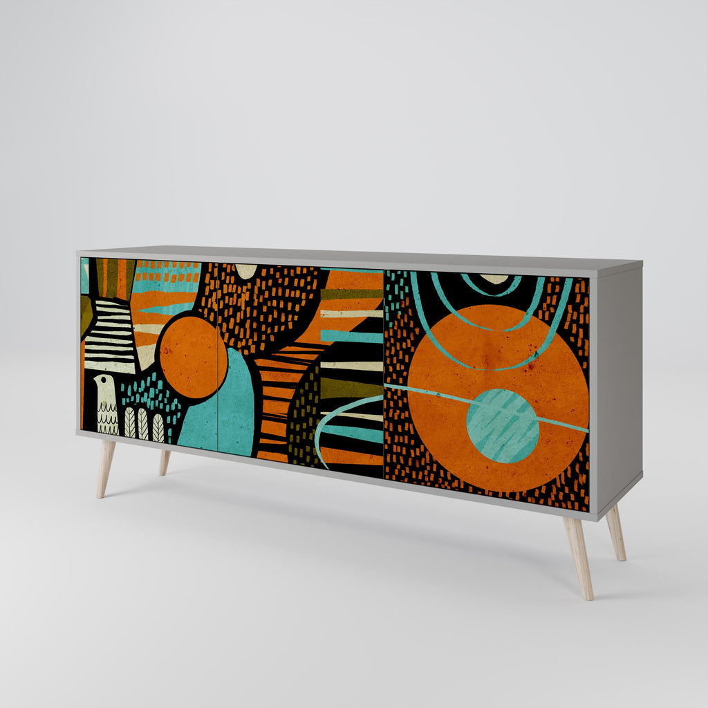 GEODE GLIMMER Sideboard mit 3 Türen in Grau