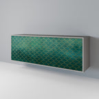 TESSELATED GREENERY Sideboard mit 3 Türen in Grau