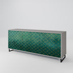 TESSELATED GREENERY Sideboard mit 3 Türen in Grau