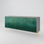 TESSELATED GREENERY Sideboard mit 3 Türen in Grau