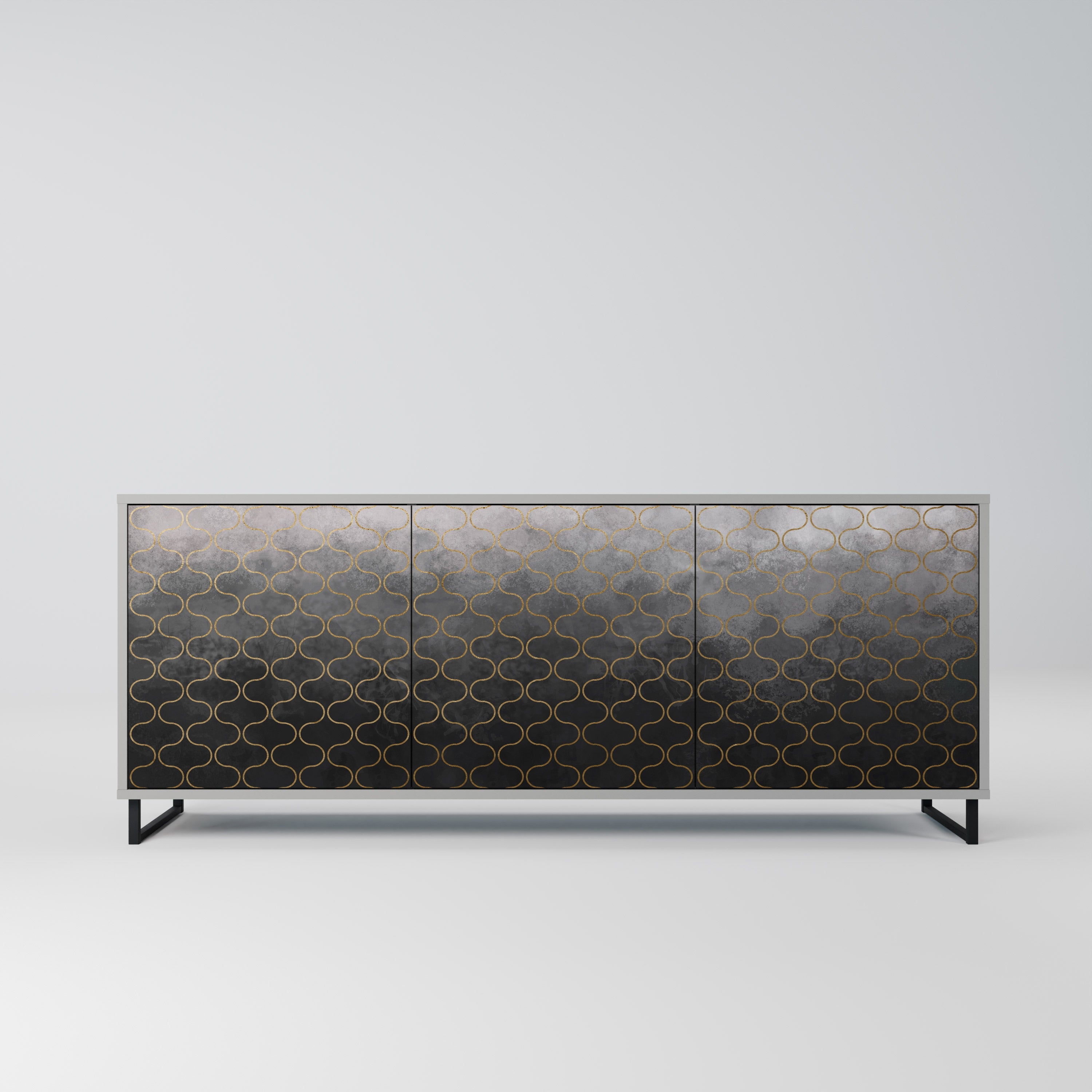 TESSELATED GRAYISH Sideboard mit 3 Türen in Grau
