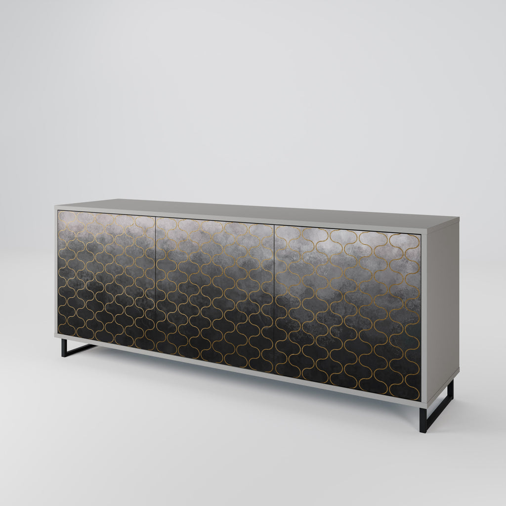 TESSELATED GRAYISH Sideboard mit 3 Türen in Grau