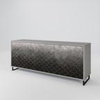 TESSELATED GRAYISH Sideboard mit 3 Türen in Grau
