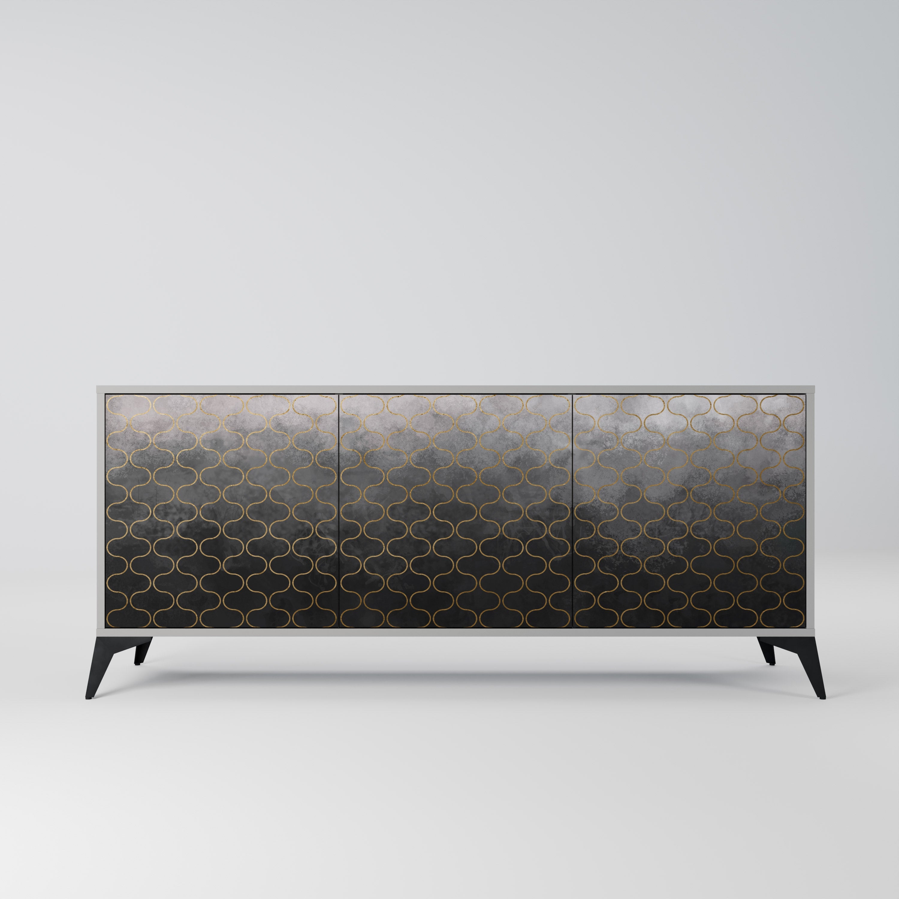 TESSELATED GRAYISH Sideboard mit 3 Türen in Grau