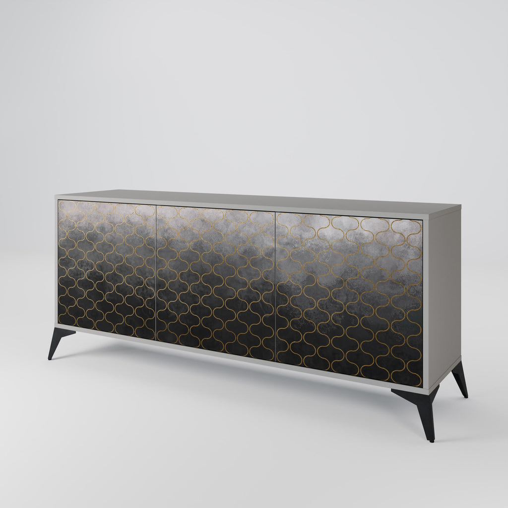 TESSELATED GRAYISH Sideboard mit 3 Türen in Grau