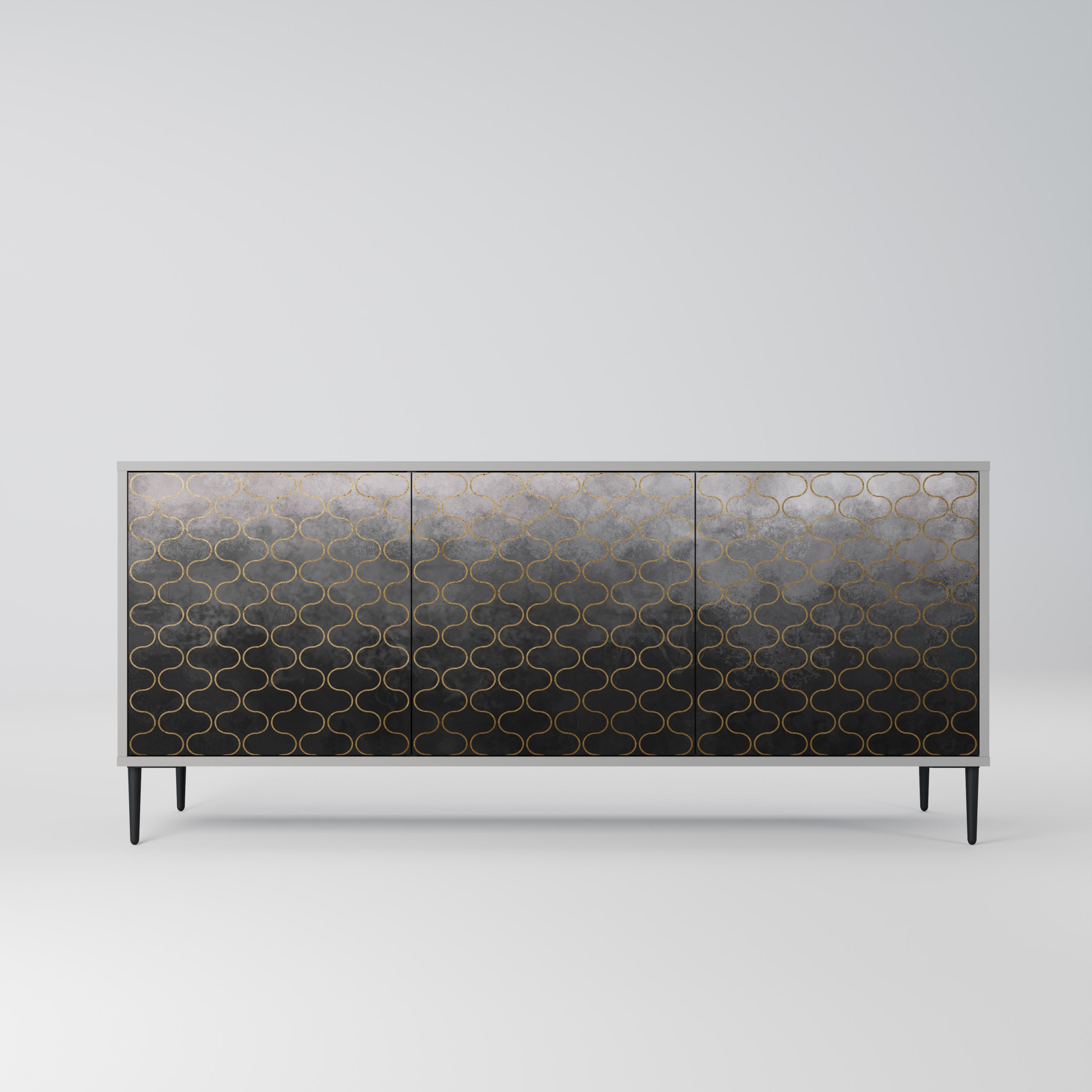 TESSELATED GRAYISH Sideboard mit 3 Türen in Grau