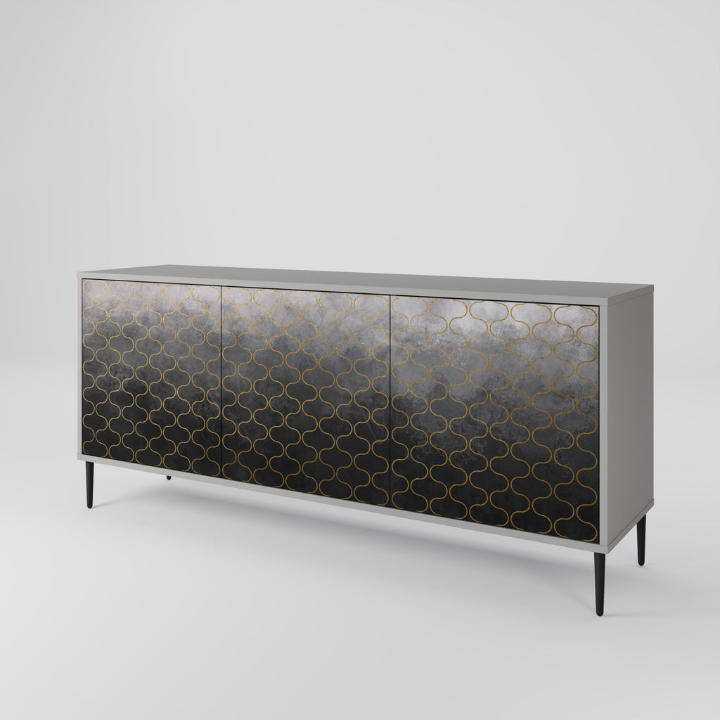 TESSELATED GRAYISH Sideboard mit 3 Türen in Grau