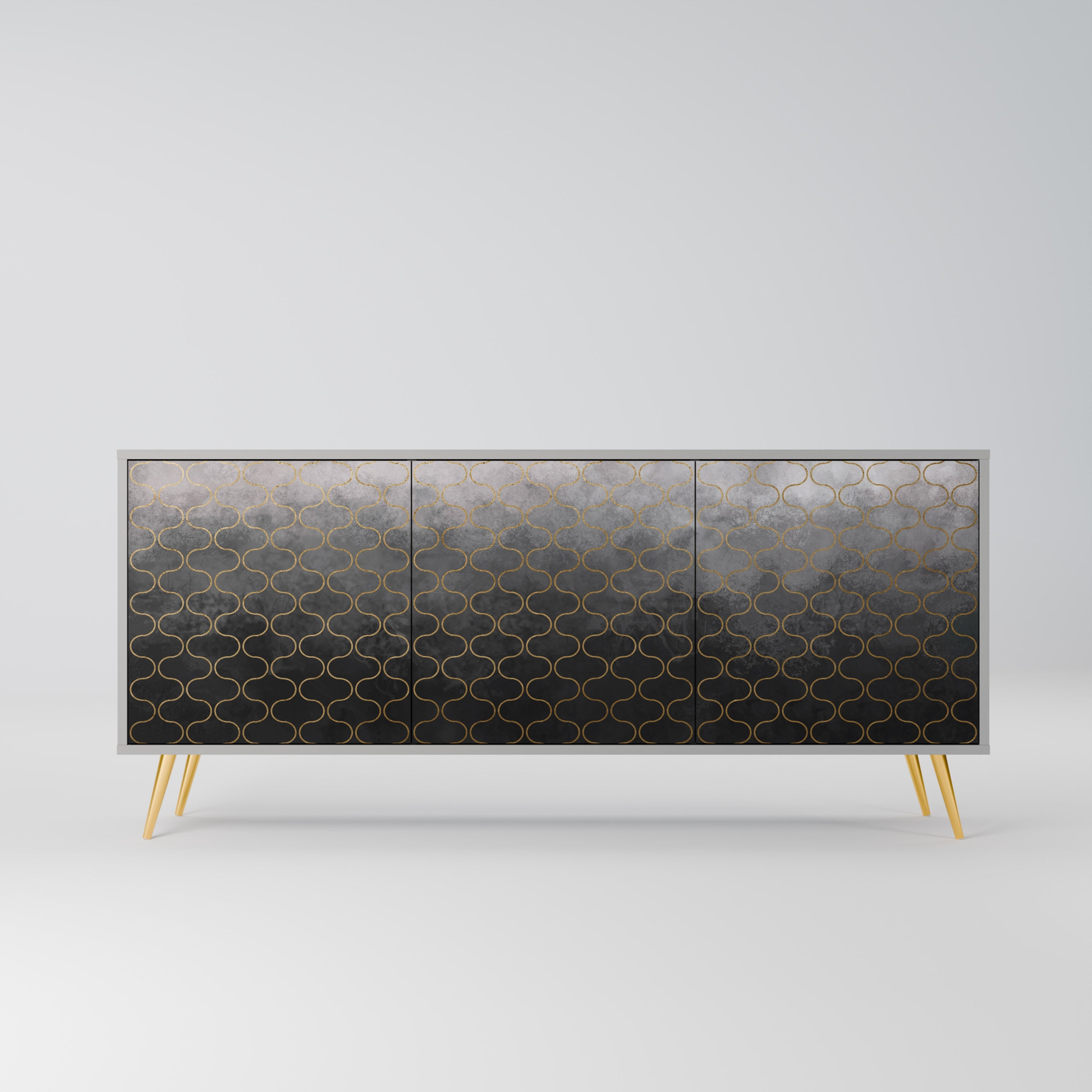TESSELATED GRAYISH Sideboard mit 3 Türen in Grau