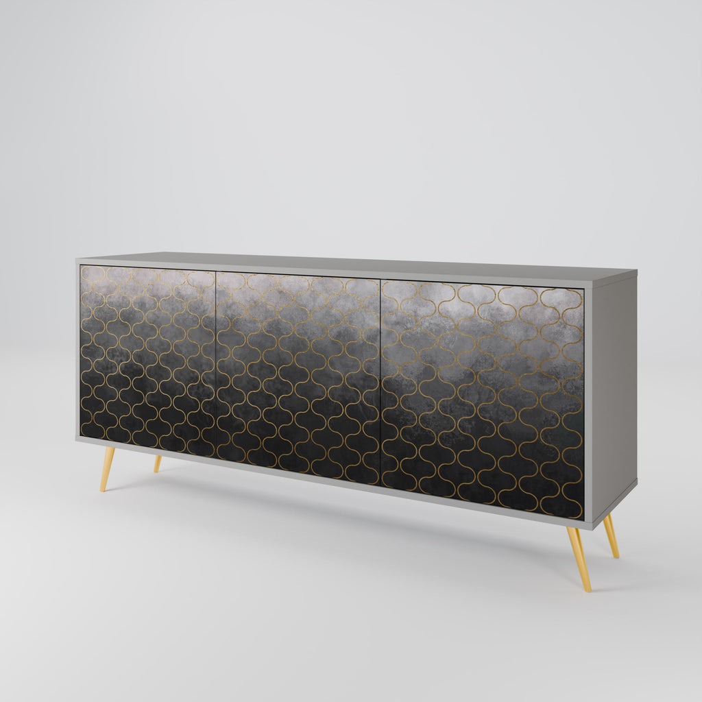 TESSELATED GRAYISH Sideboard mit 3 Türen in Grau
