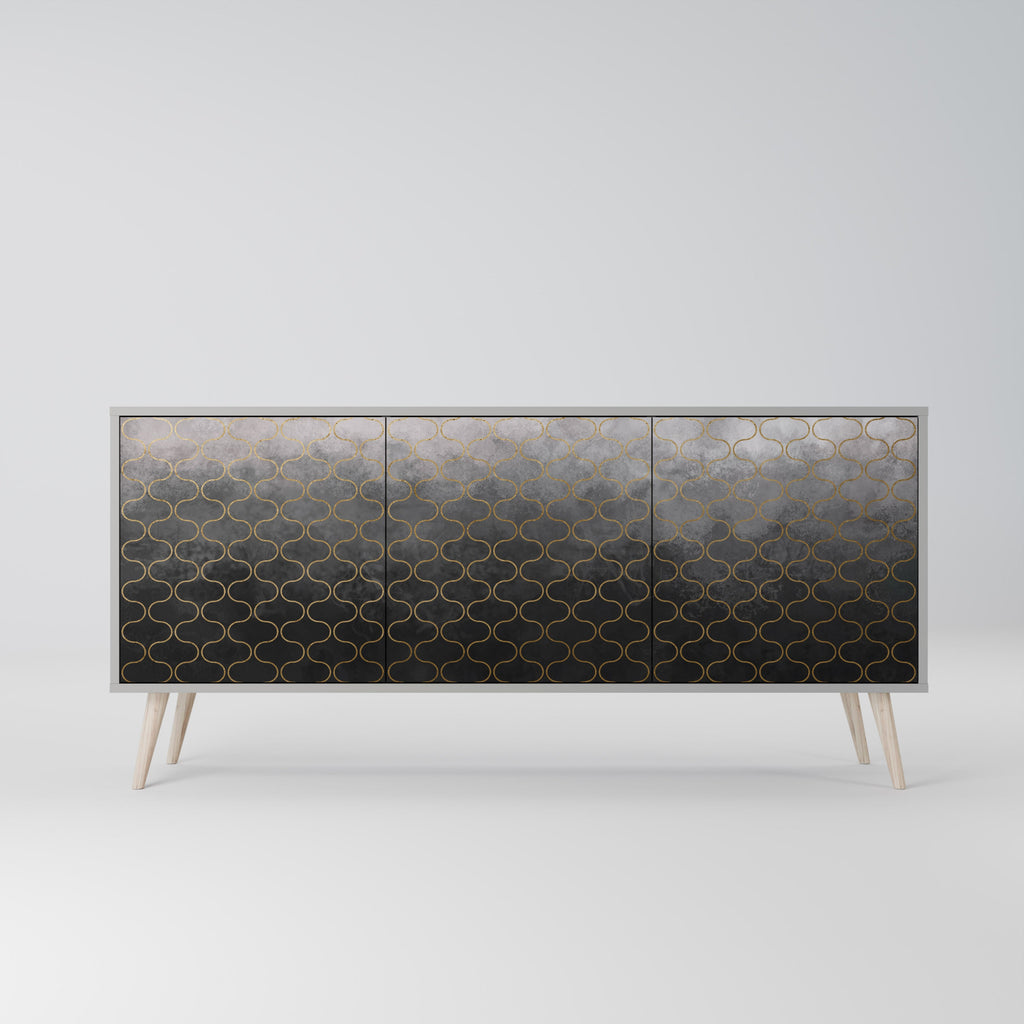 TESSELATED GRAYISH Sideboard mit 3 Türen in Grau
