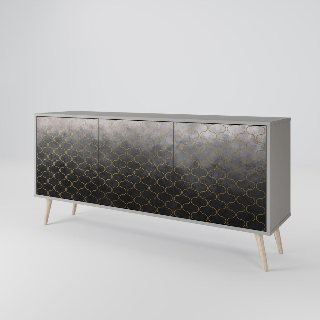 TESSELATED GRAYISH Sideboard mit 3 Türen in Grau