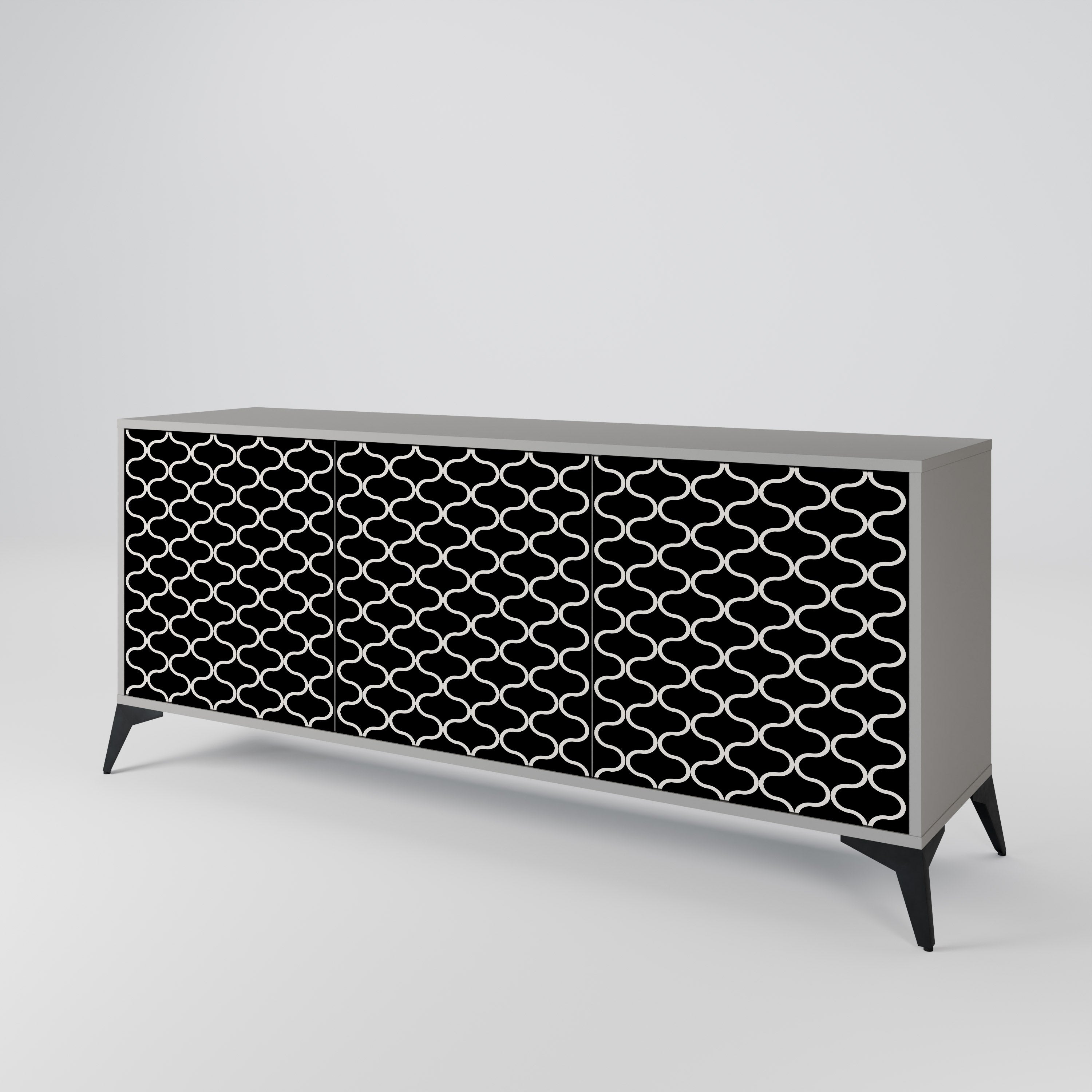 TESSELATED BLACKNESS Sideboard mit 3 Türen in Grau