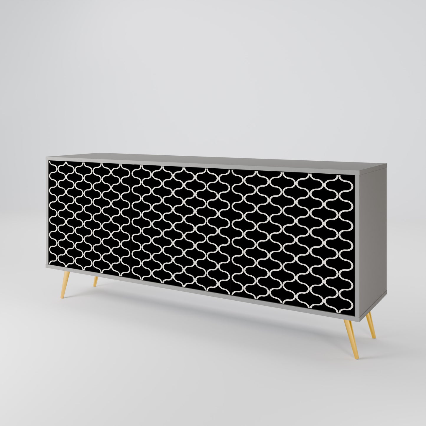 TESSELATED BLACKNESS 3-türiges Sideboard