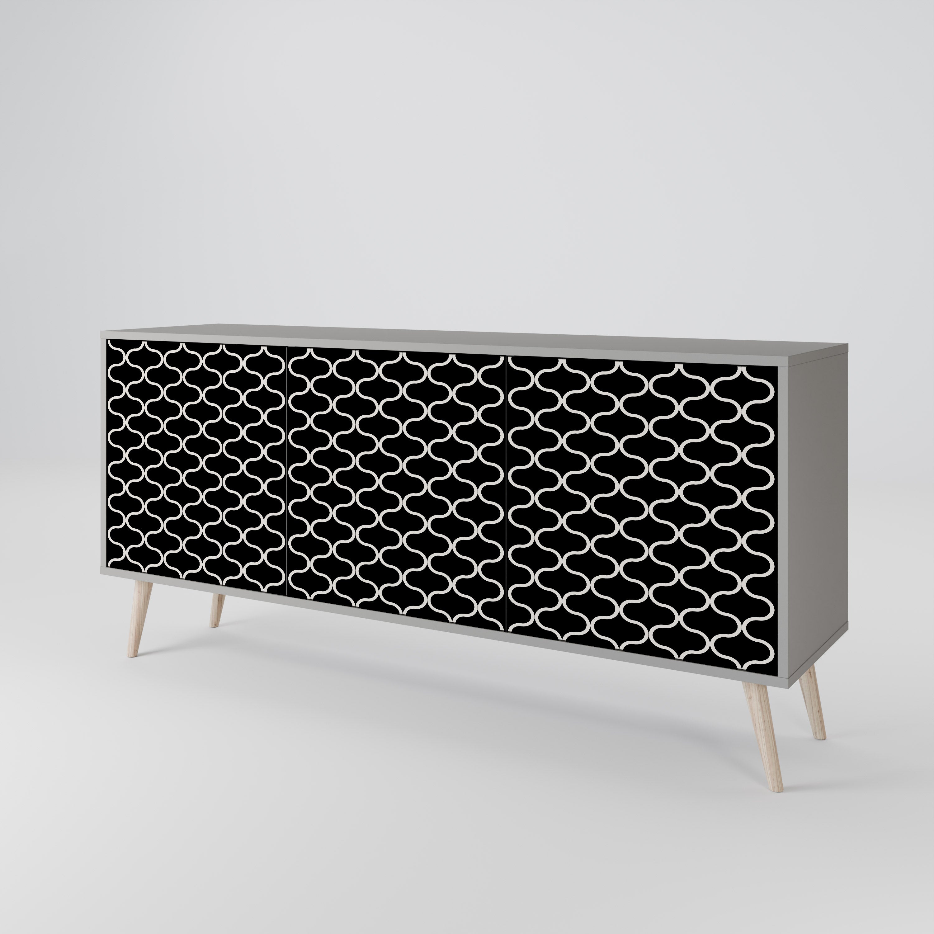 TESSELATED BLACKNESS Sideboard mit 3 Türen in Grau