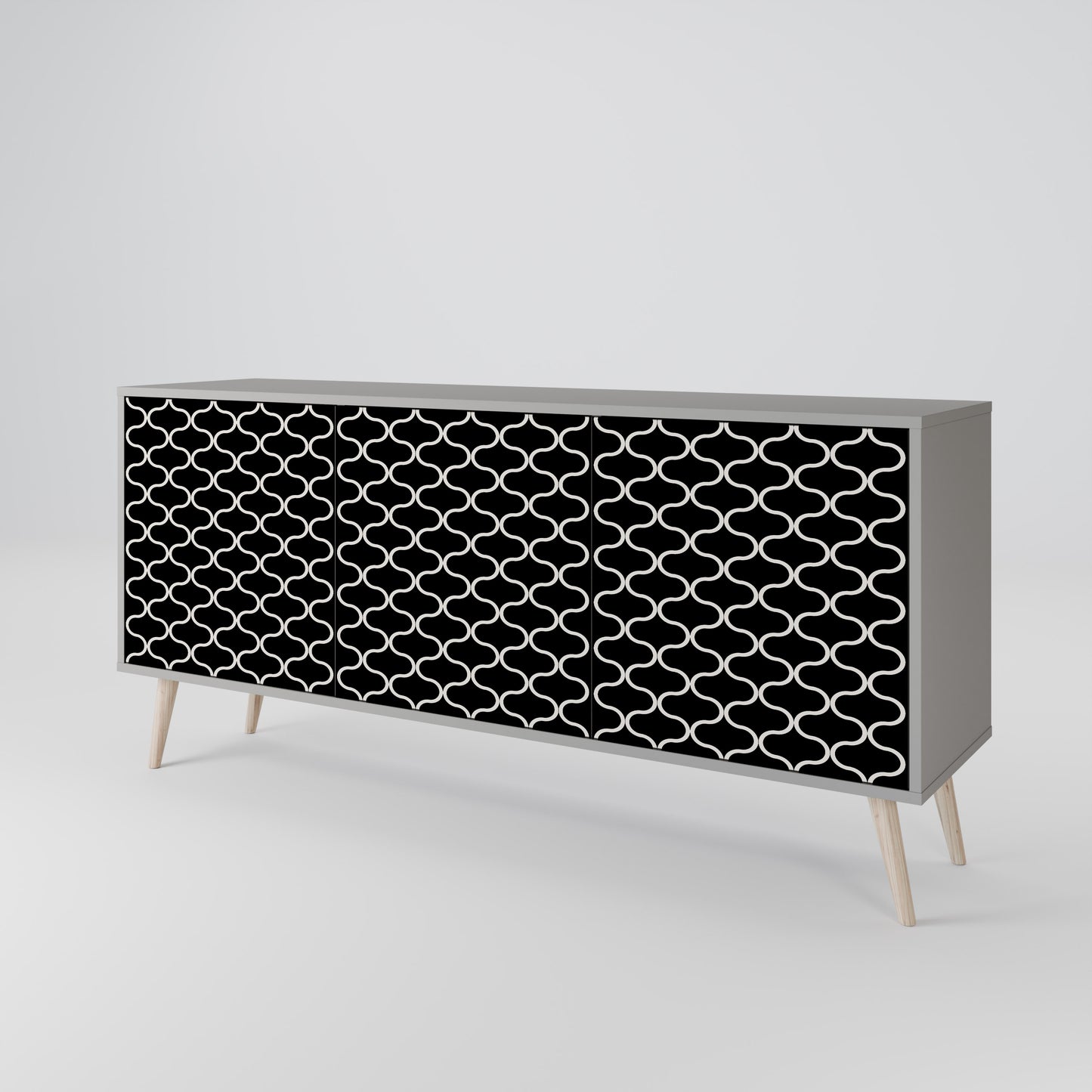 TESSELATED BLACKNESS 3-türiges Sideboard