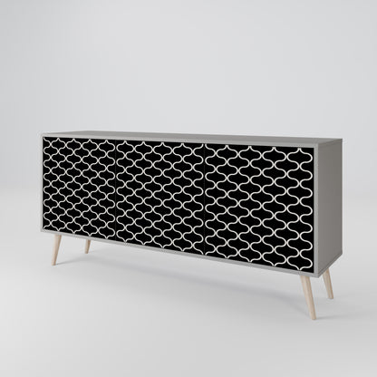 TESSELATED BLACKNESS 3-türiges Sideboard