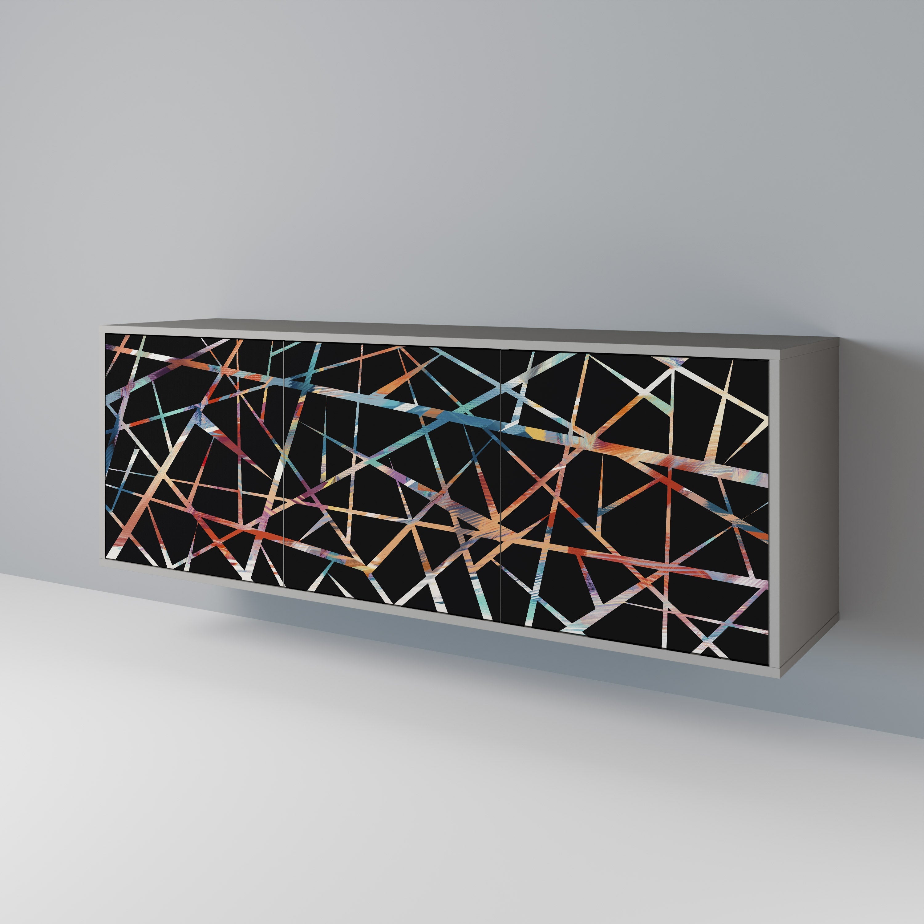 POLYGON VERVE Sideboard mit 3 Türen in Grau