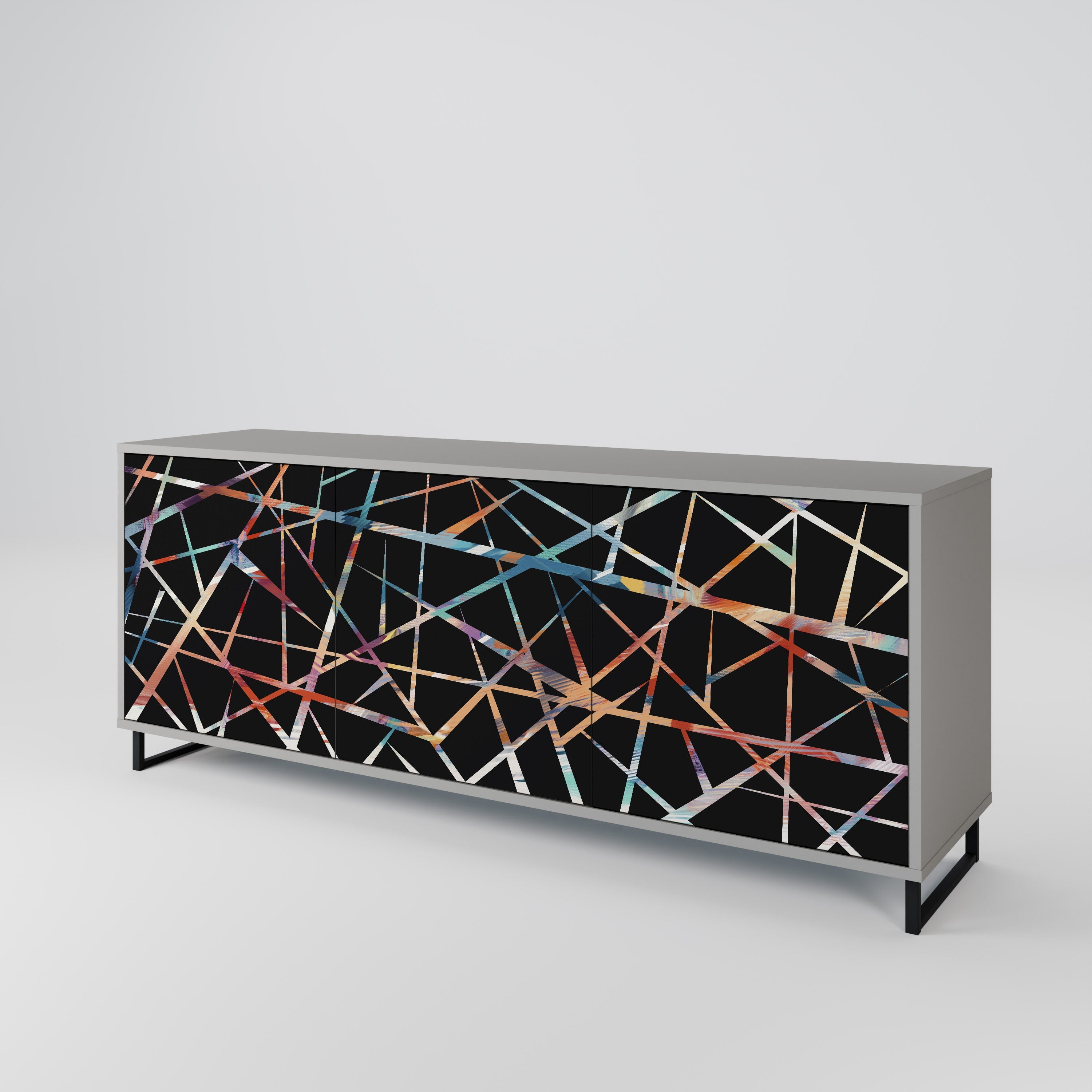 POLYGON VERVE Sideboard mit 3 Türen in Grau