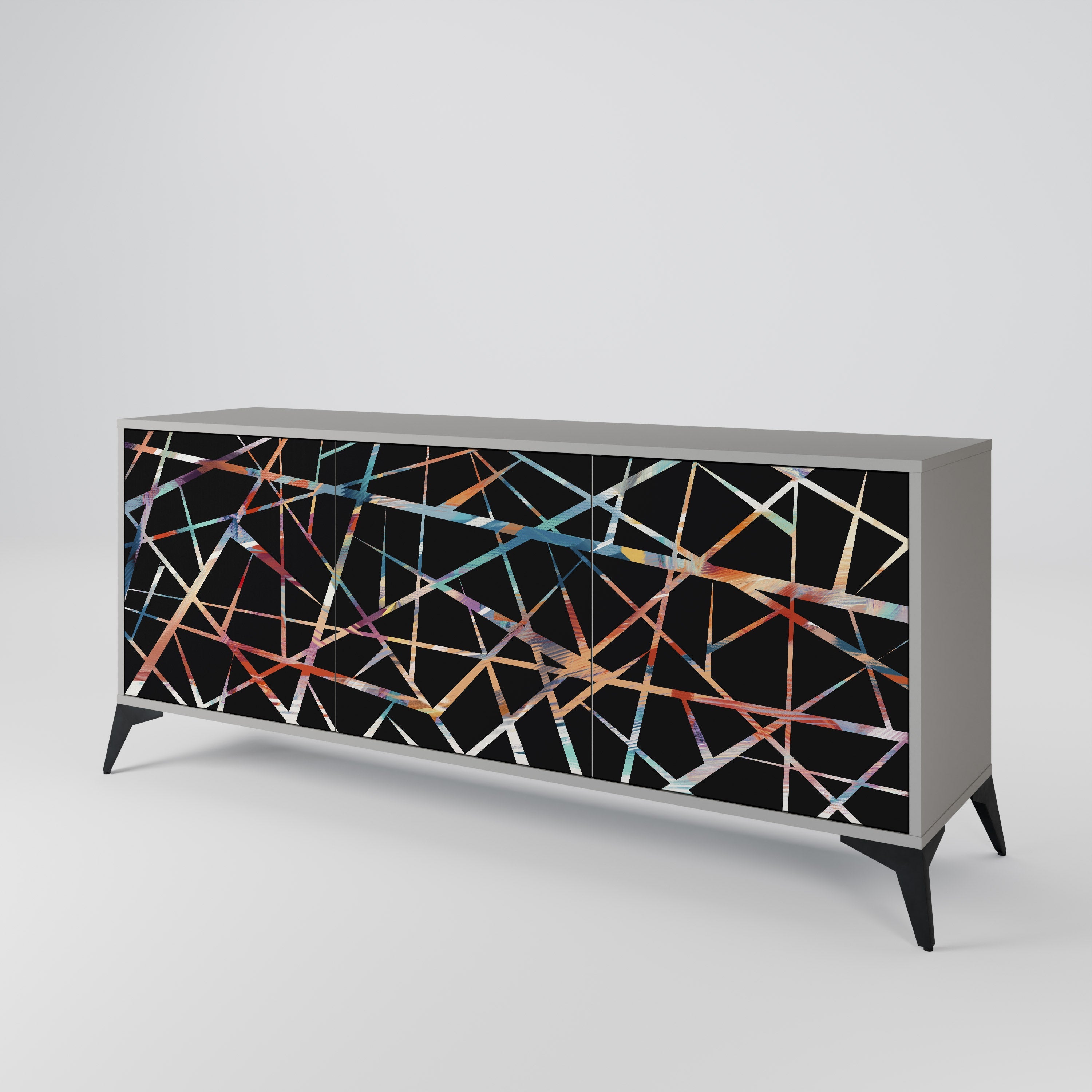 POLYGON VERVE Sideboard mit 3 Türen in Grau