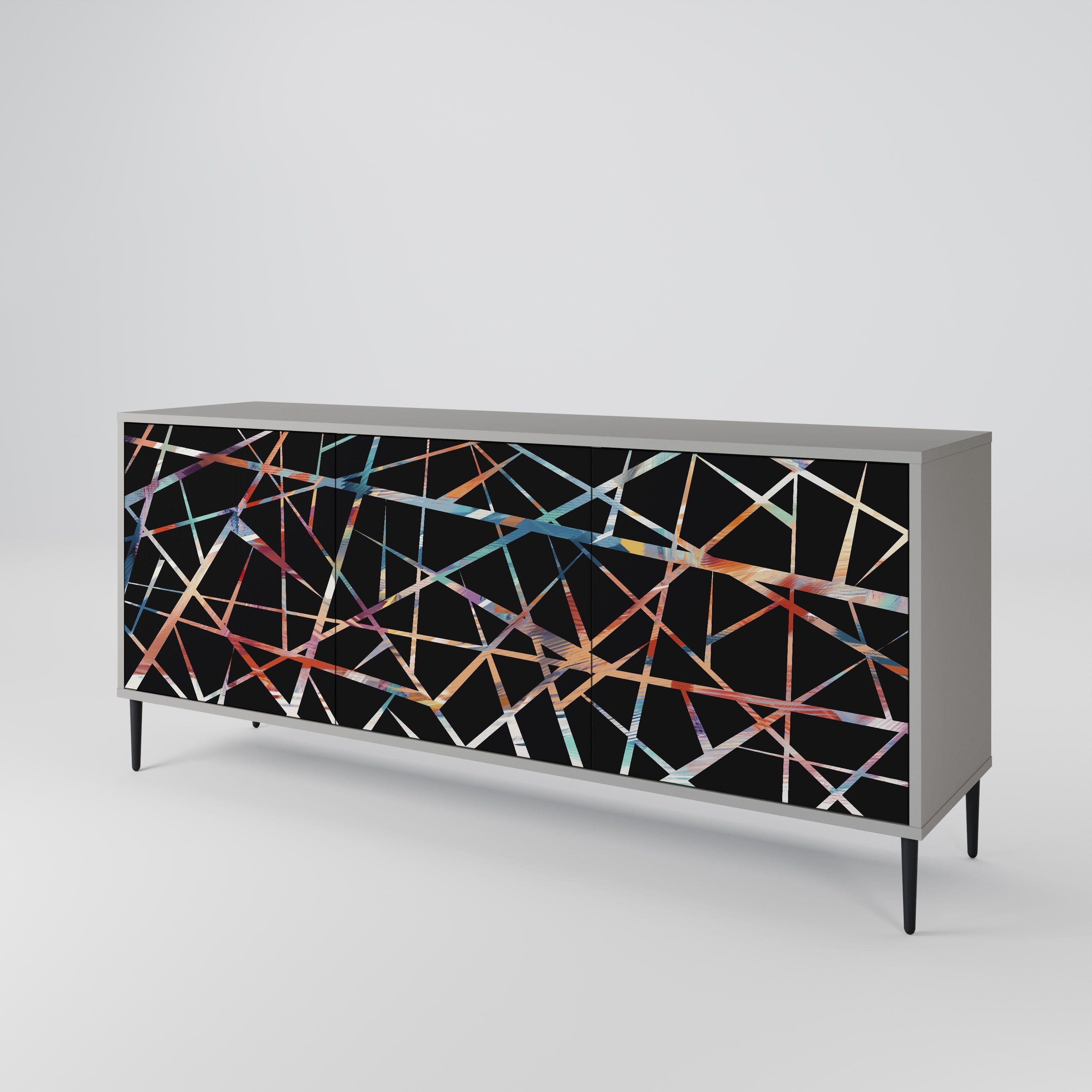 POLYGON VERVE Sideboard mit 3 Türen in Grau