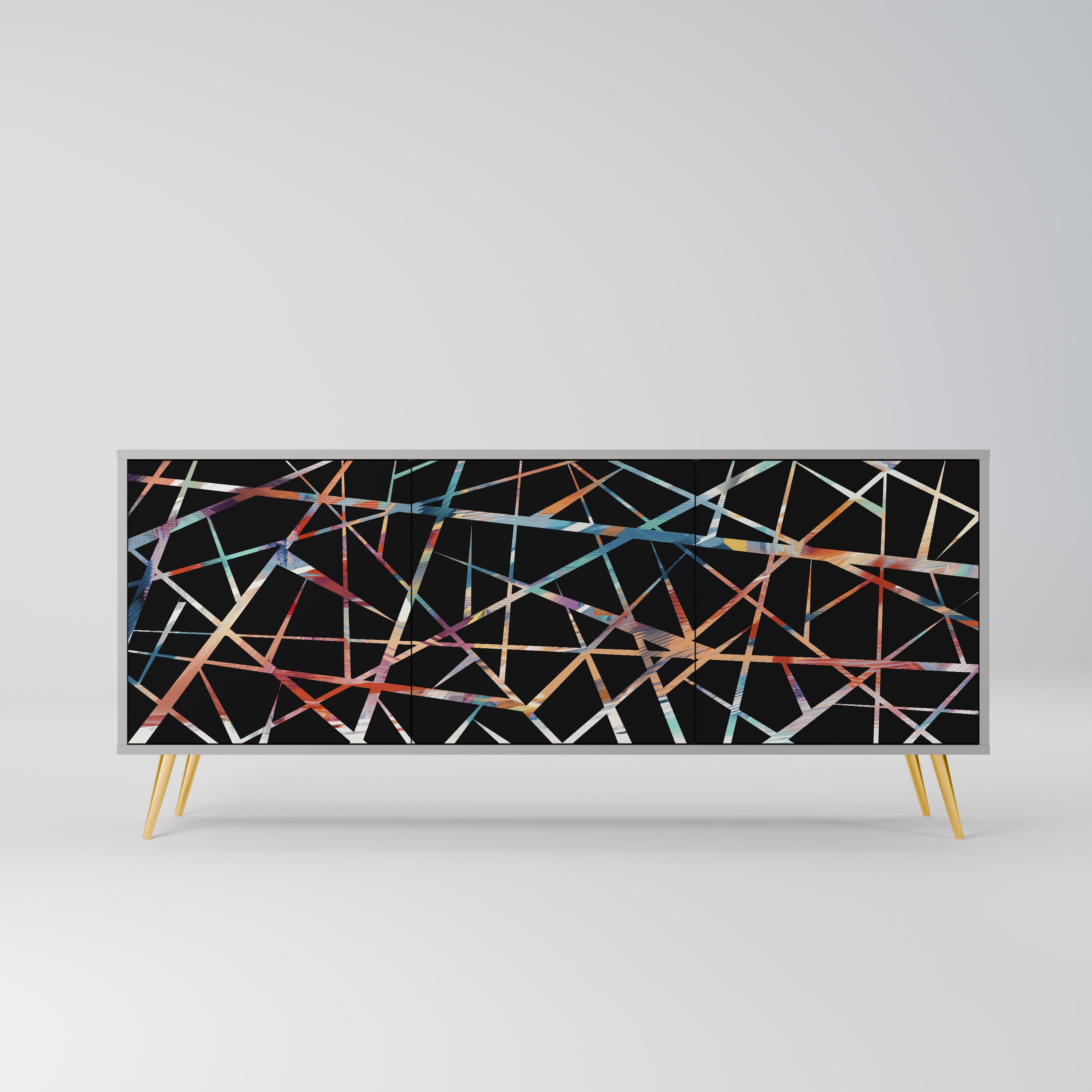 POLYGON VERVE Sideboard mit 3 Türen in Grau