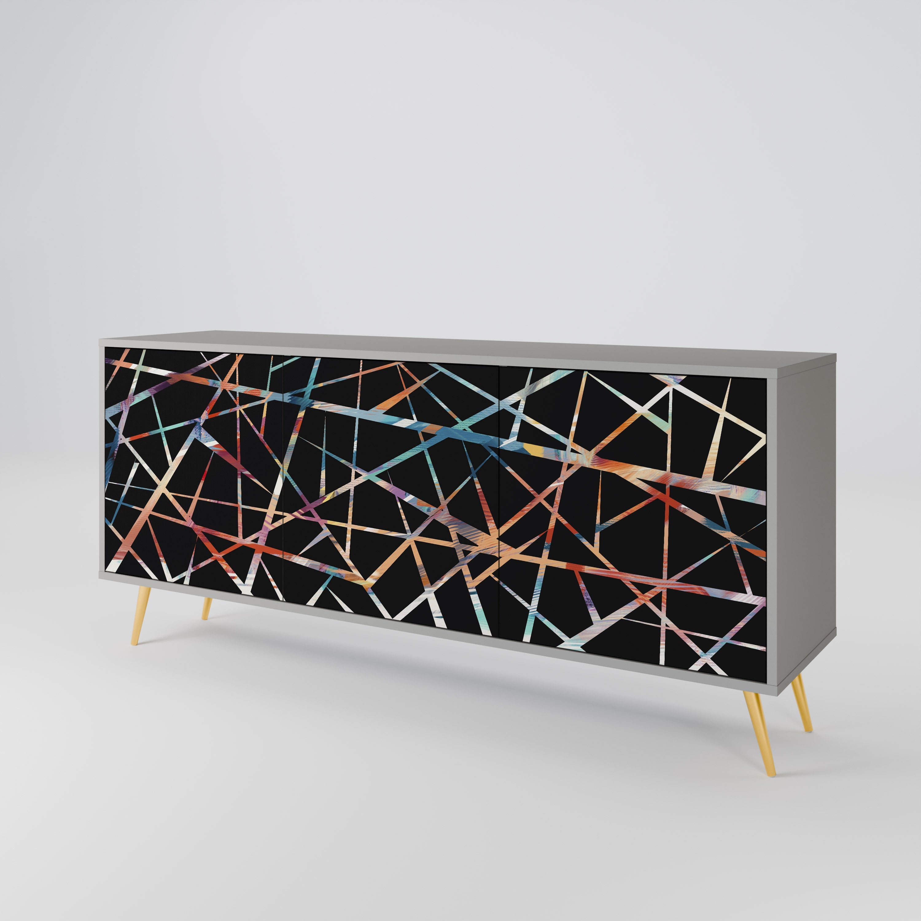 POLYGON VERVE Sideboard mit 3 Türen in Grau