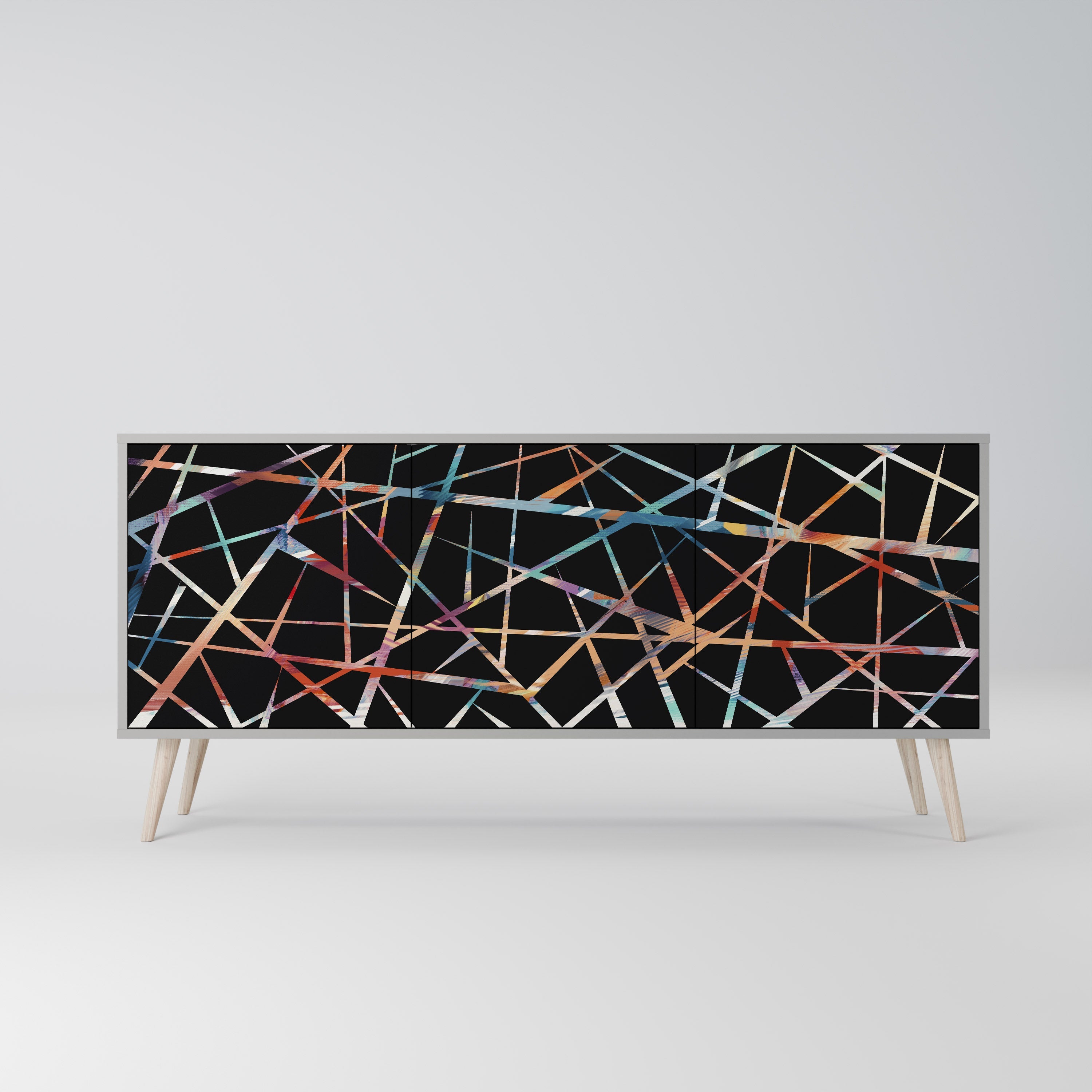 POLYGON VERVE Sideboard mit 3 Türen in Grau