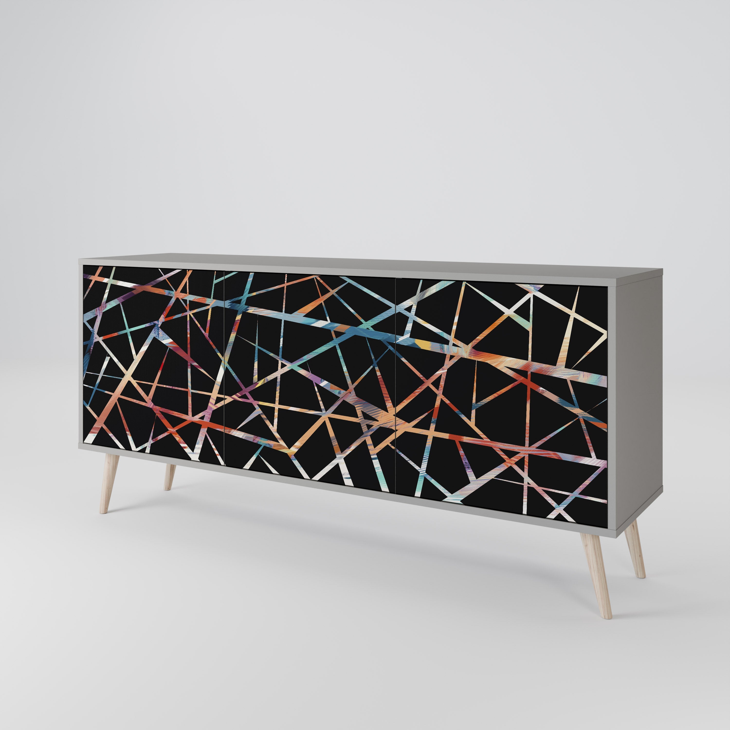 POLYGON VERVE Sideboard mit 3 Türen in Grau