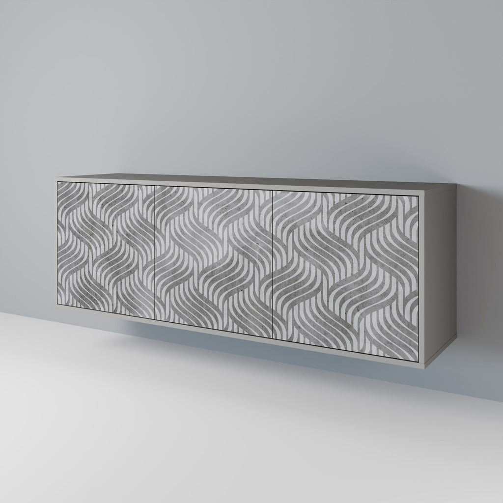 CONCRETE MOVEMENT Sideboard mit 3 Türen in Grau