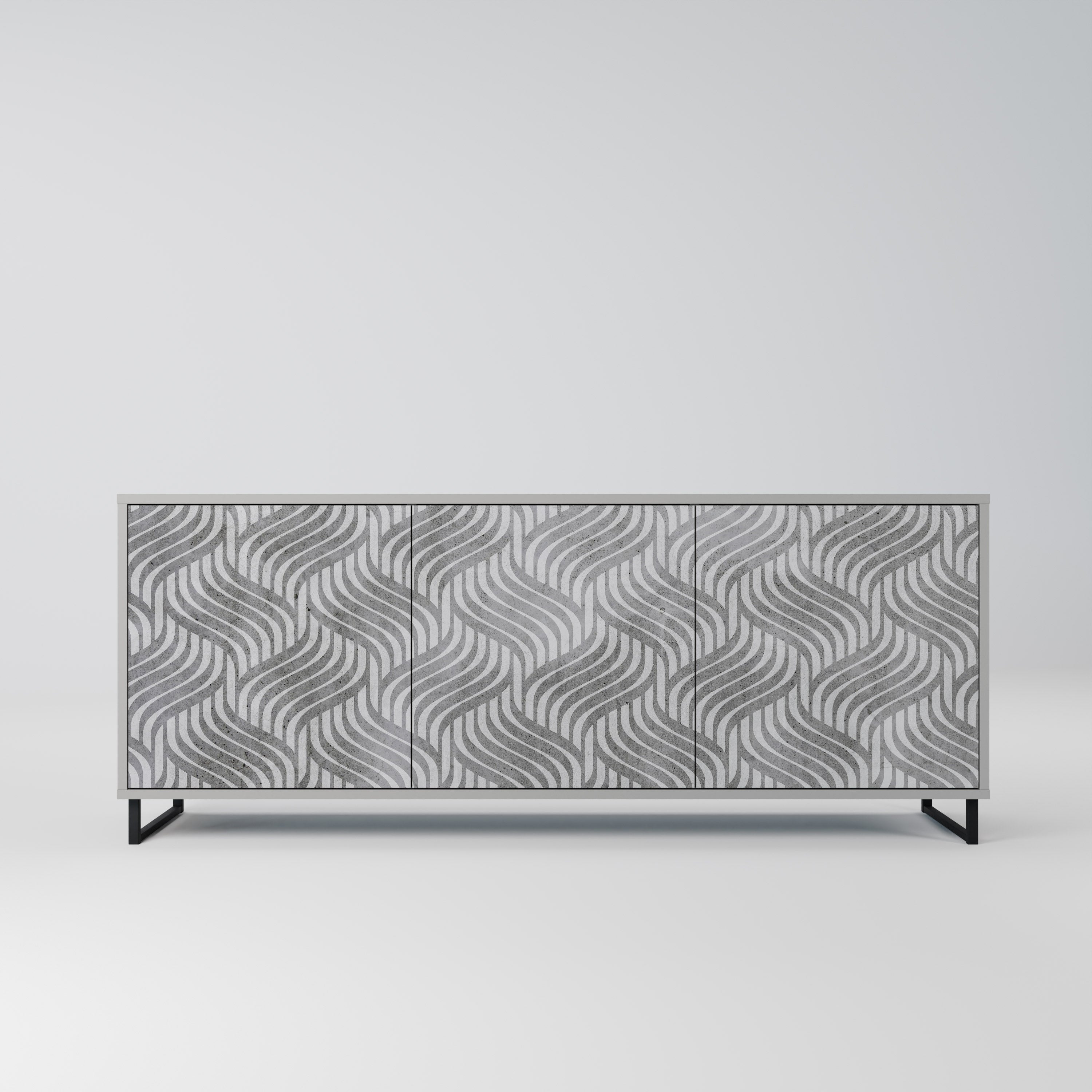 CONCRETE MOVEMENT Sideboard mit 3 Türen in Grau