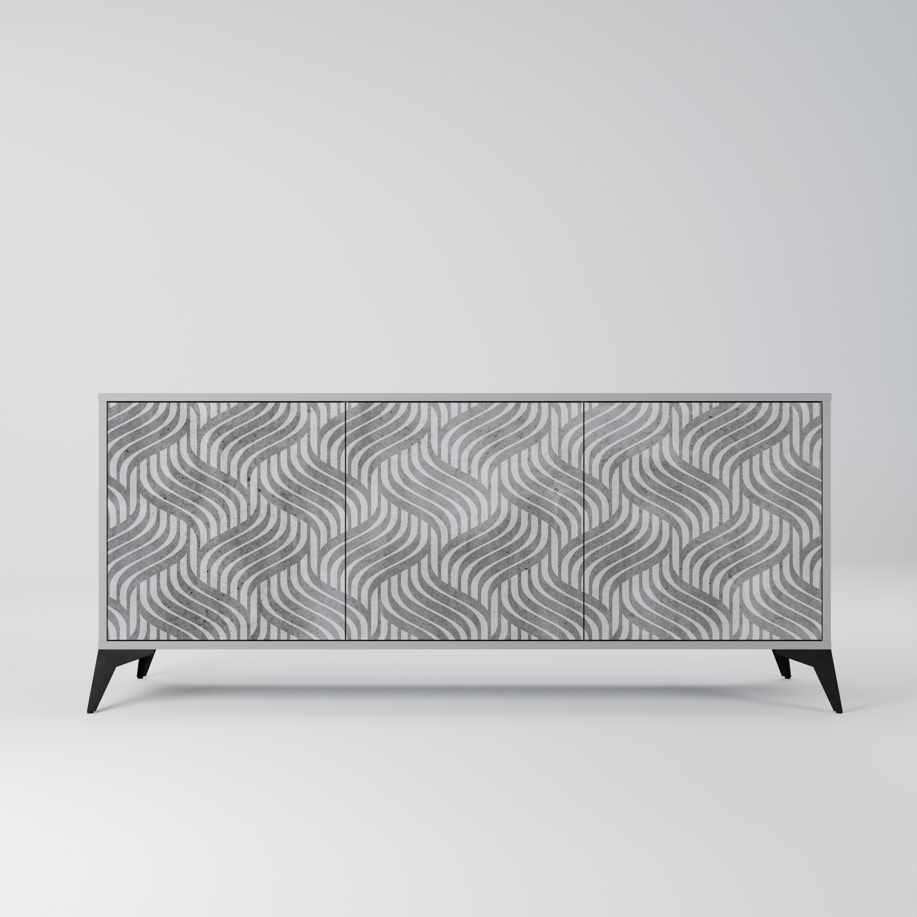 CONCRETE MOVEMENT Sideboard mit 3 Türen in Grau