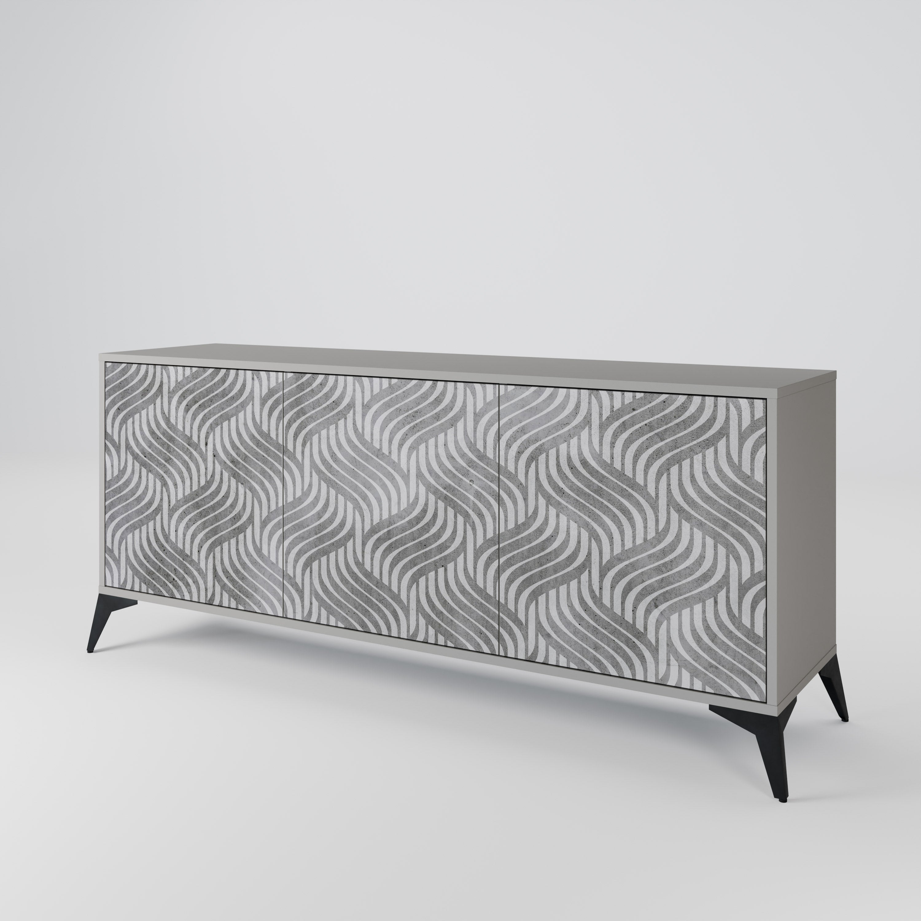CONCRETE MOVEMENT Sideboard mit 3 Türen in Grau