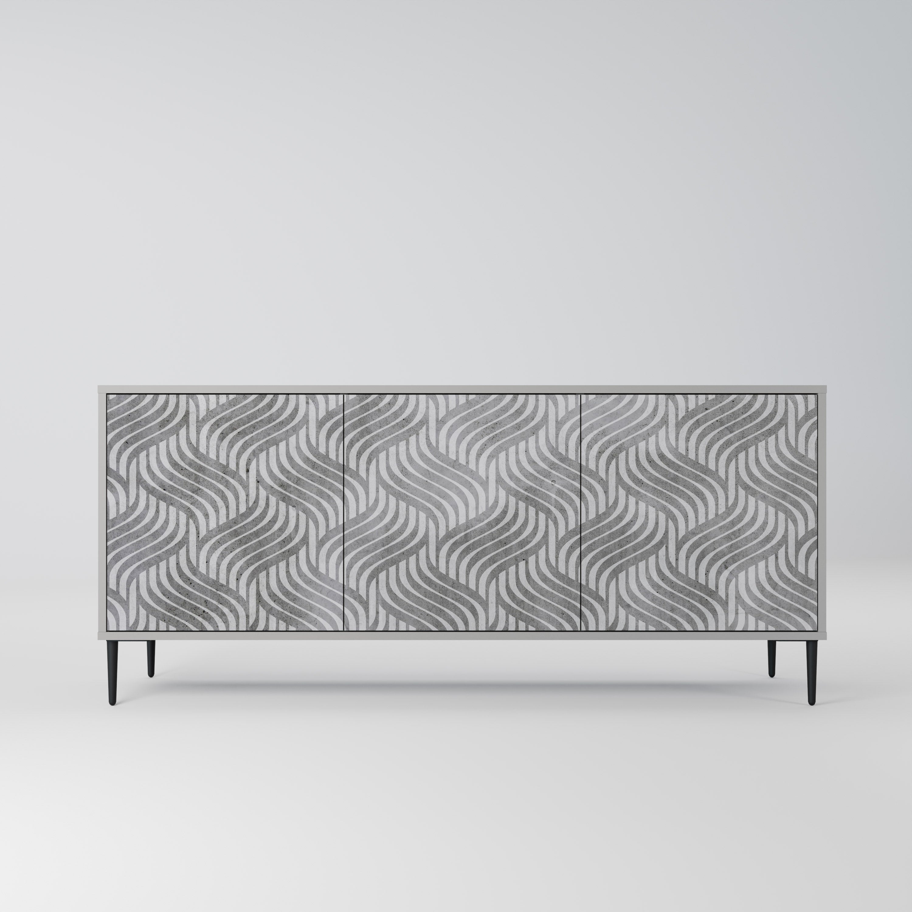 CONCRETE MOVEMENT Sideboard mit 3 Türen in Grau