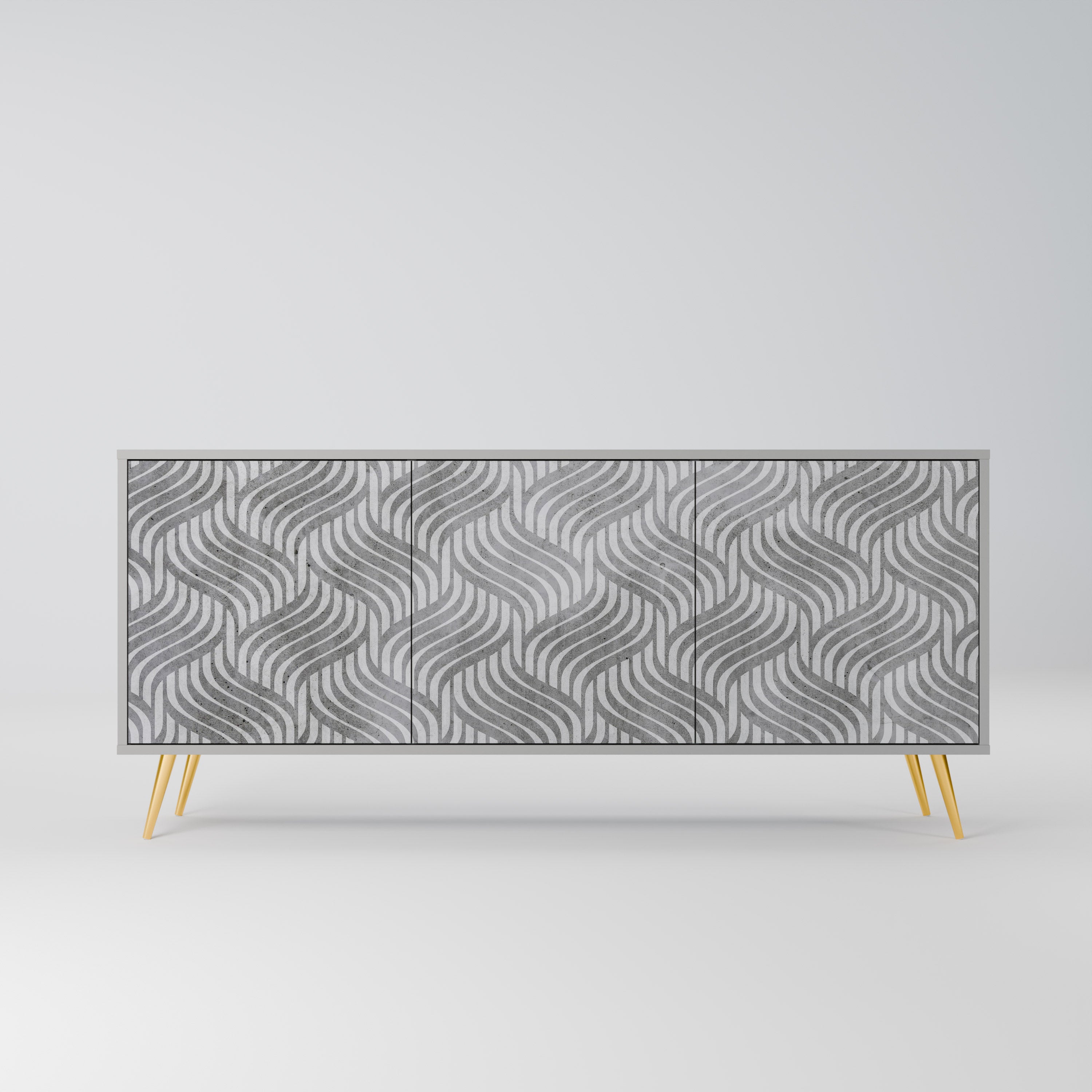 CONCRETE MOVEMENT Sideboard mit 3 Türen in Grau