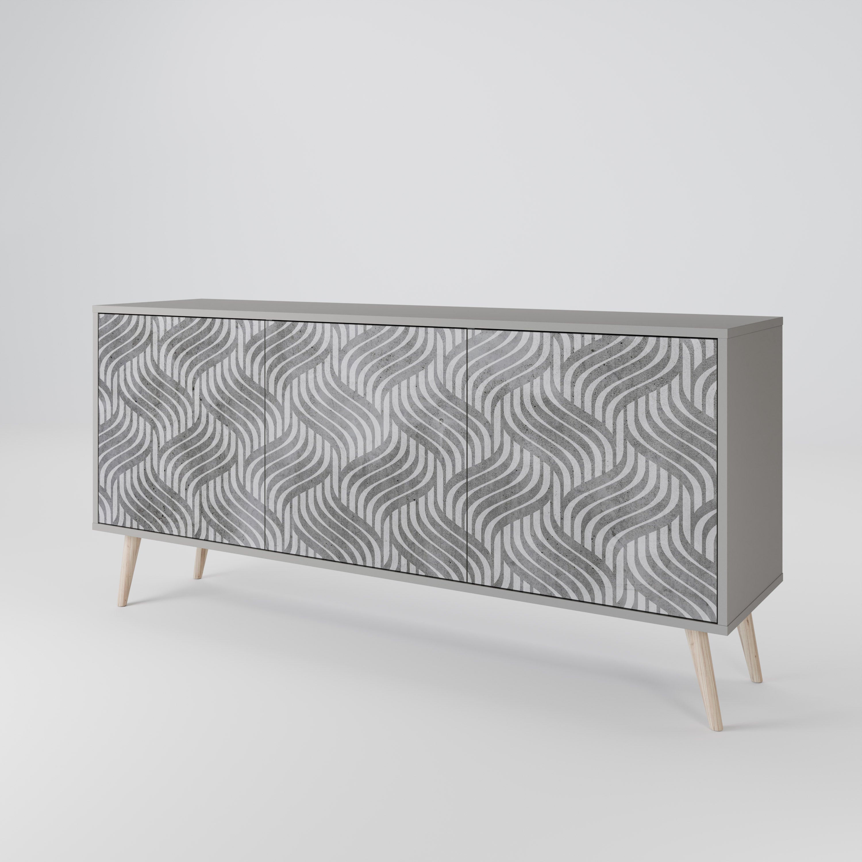 CONCRETE MOVEMENT Sideboard mit 3 Türen in Grau