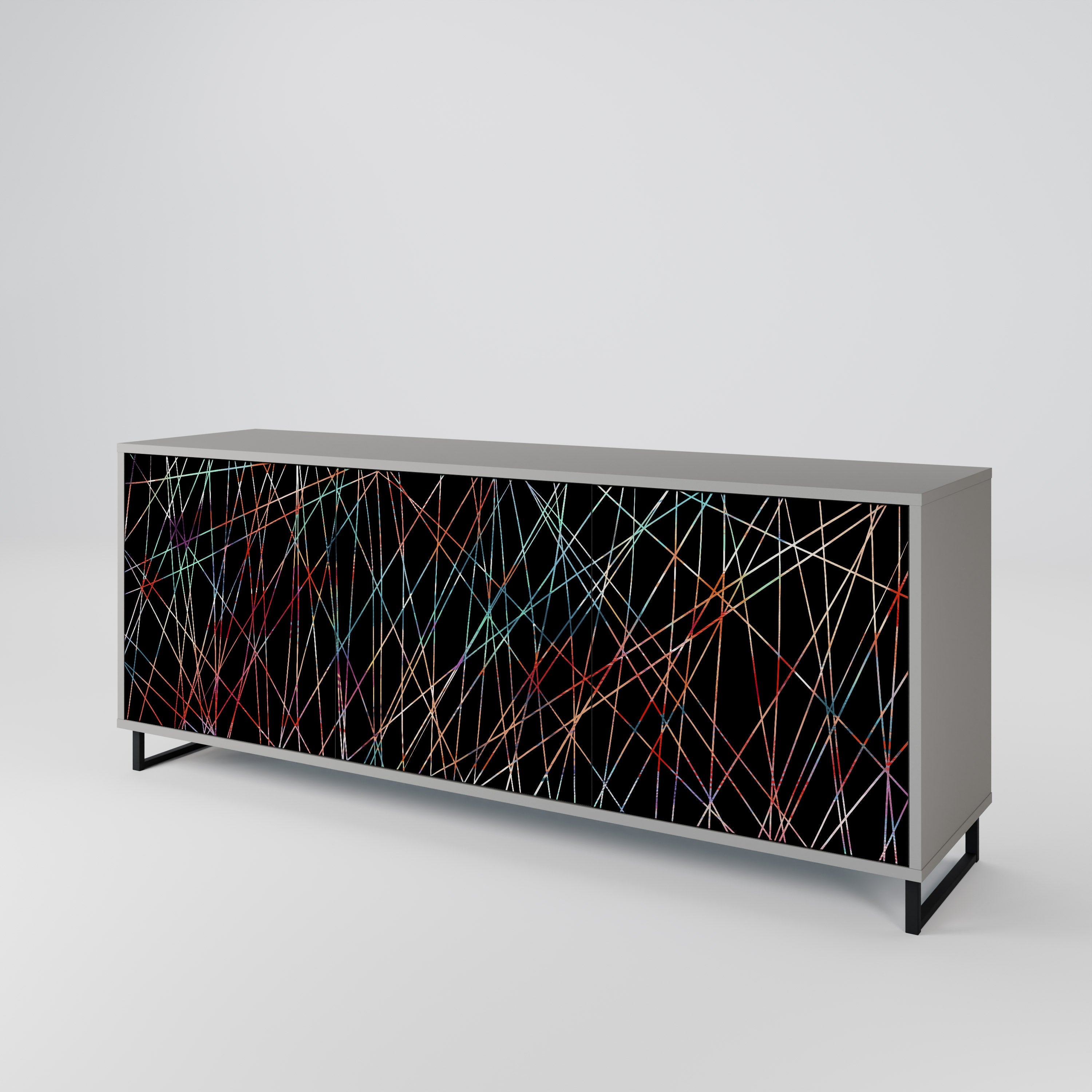 LUMINOUS SNARE Sideboard mit 3 Türen in Grau