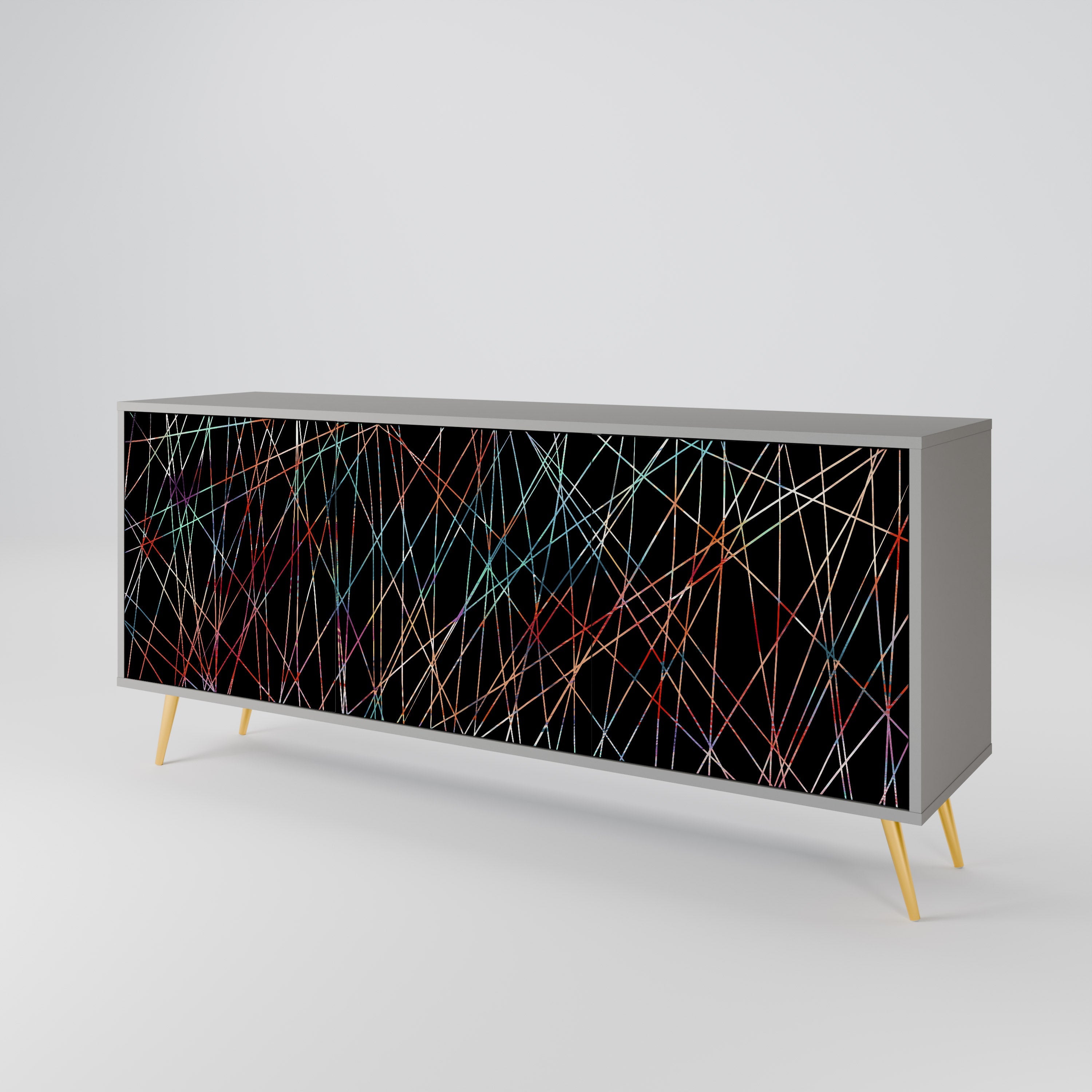 LUMINOUS SNARE Sideboard mit 3 Türen in Grau