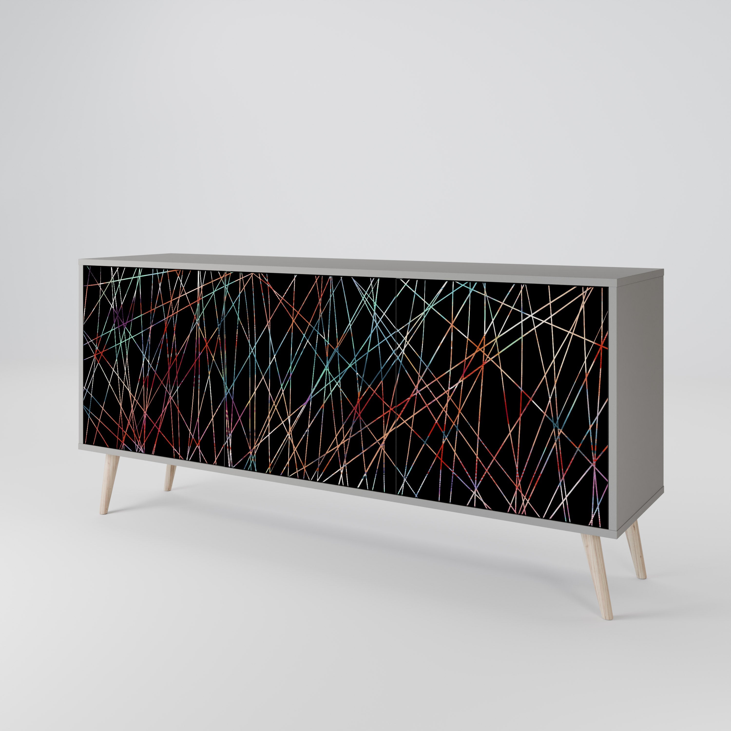 LUMINOUS SNARE Sideboard mit 3 Türen in Grau