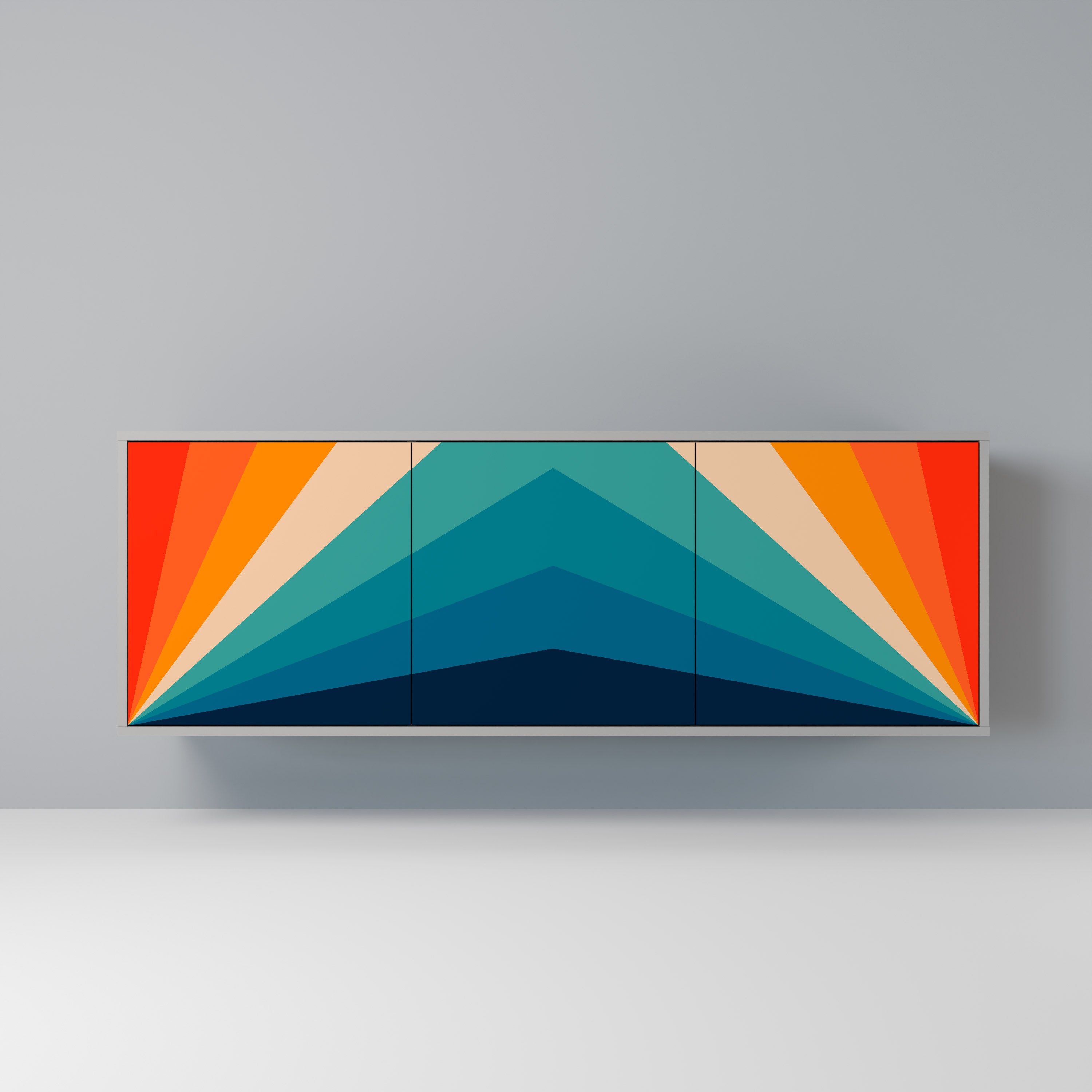 PRISM CONCUSSION Sideboard mit 3 Türen in Grau