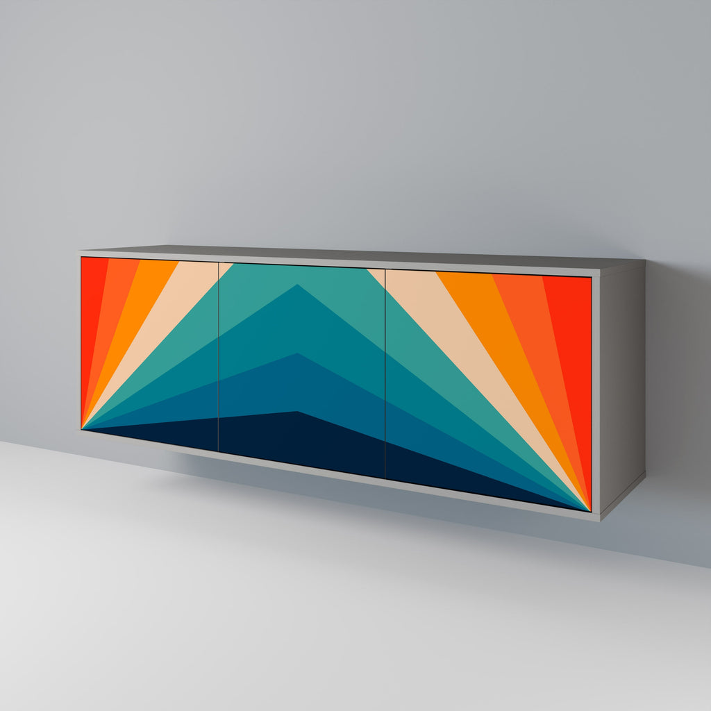 PRISM CONCUSSION Sideboard mit 3 Türen in Grau